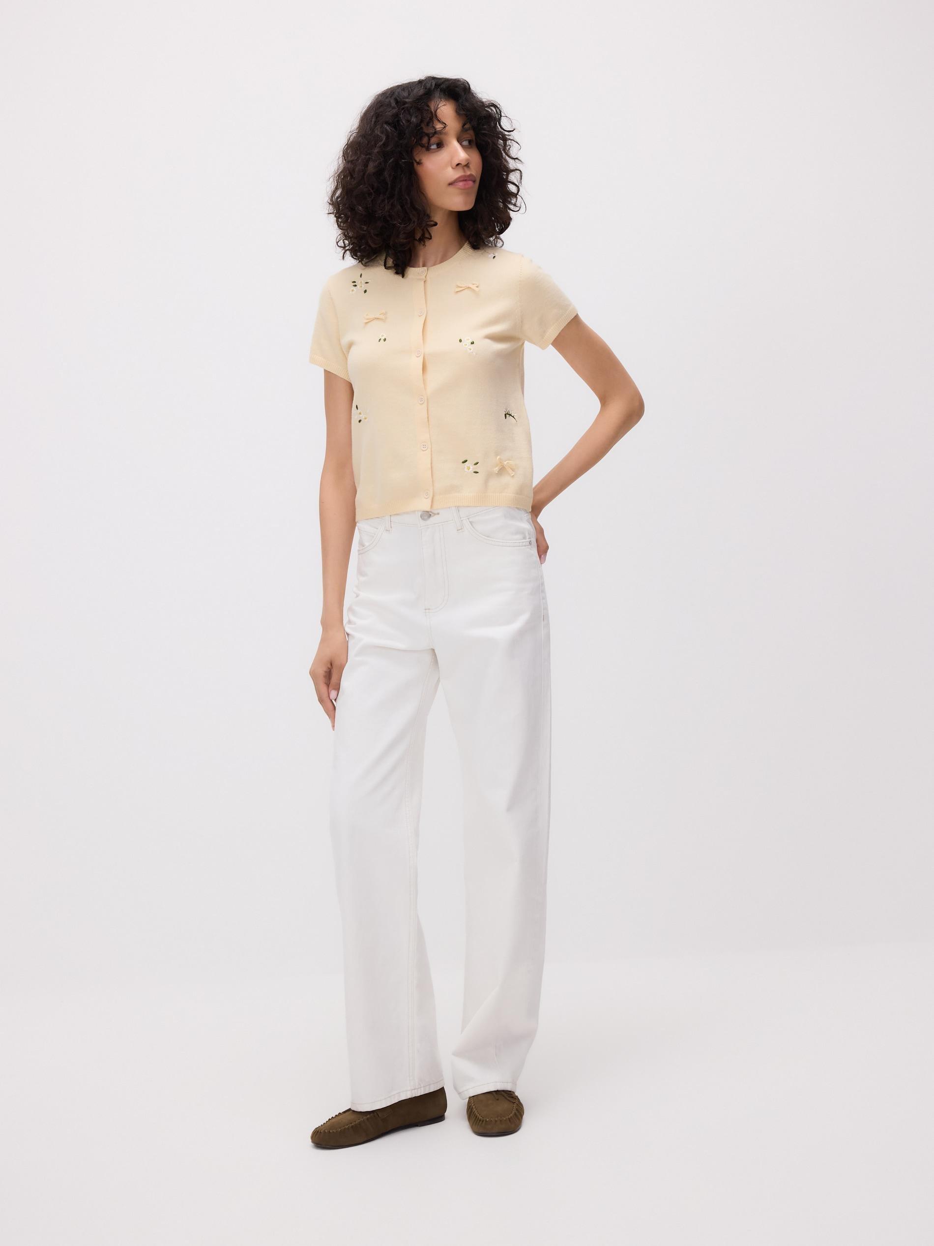 Yellow Viscose Blend Blouse, Yellow, medium
