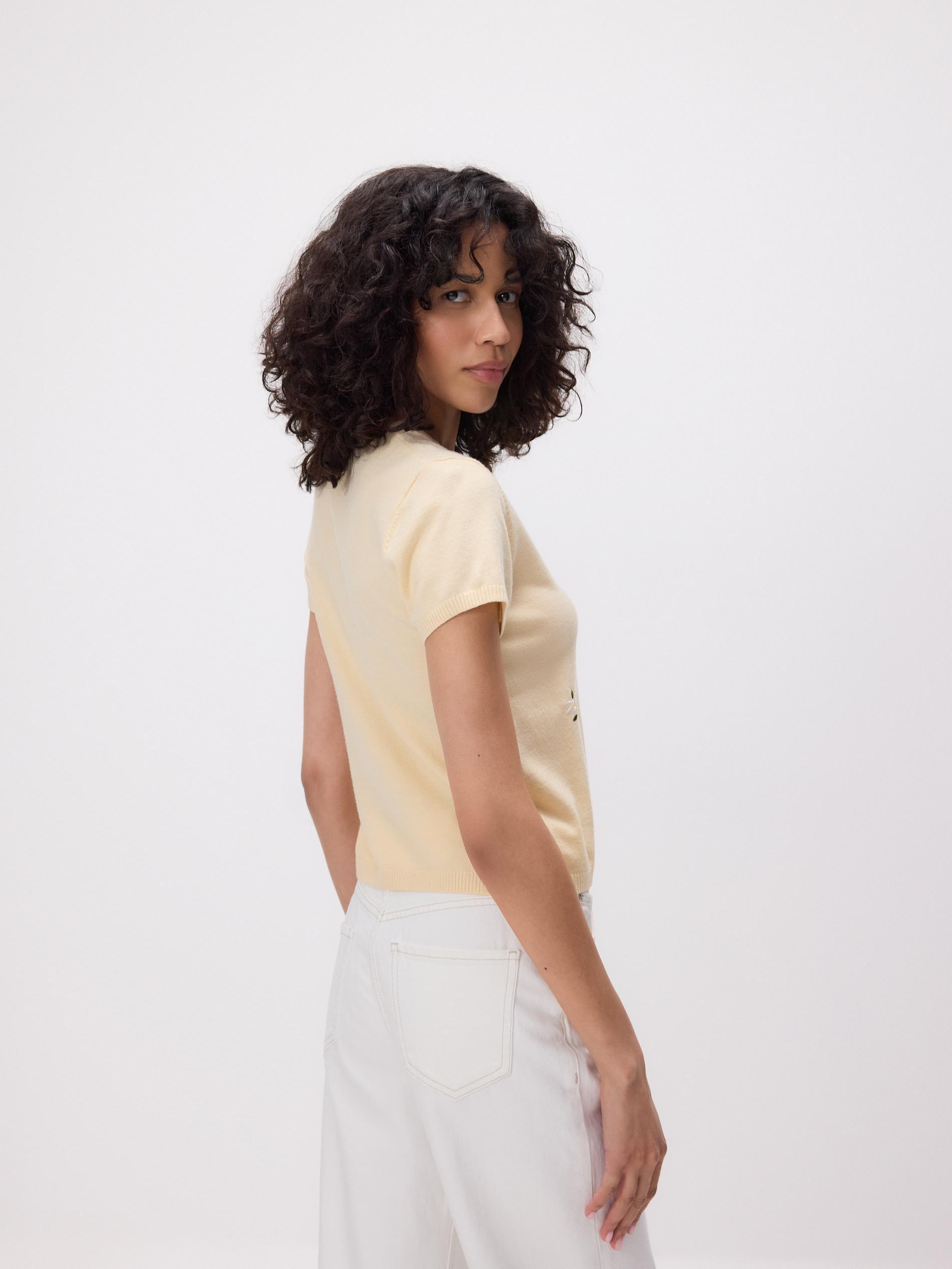 Yellow Viscose Blend Blouse, Yellow, large image number 3