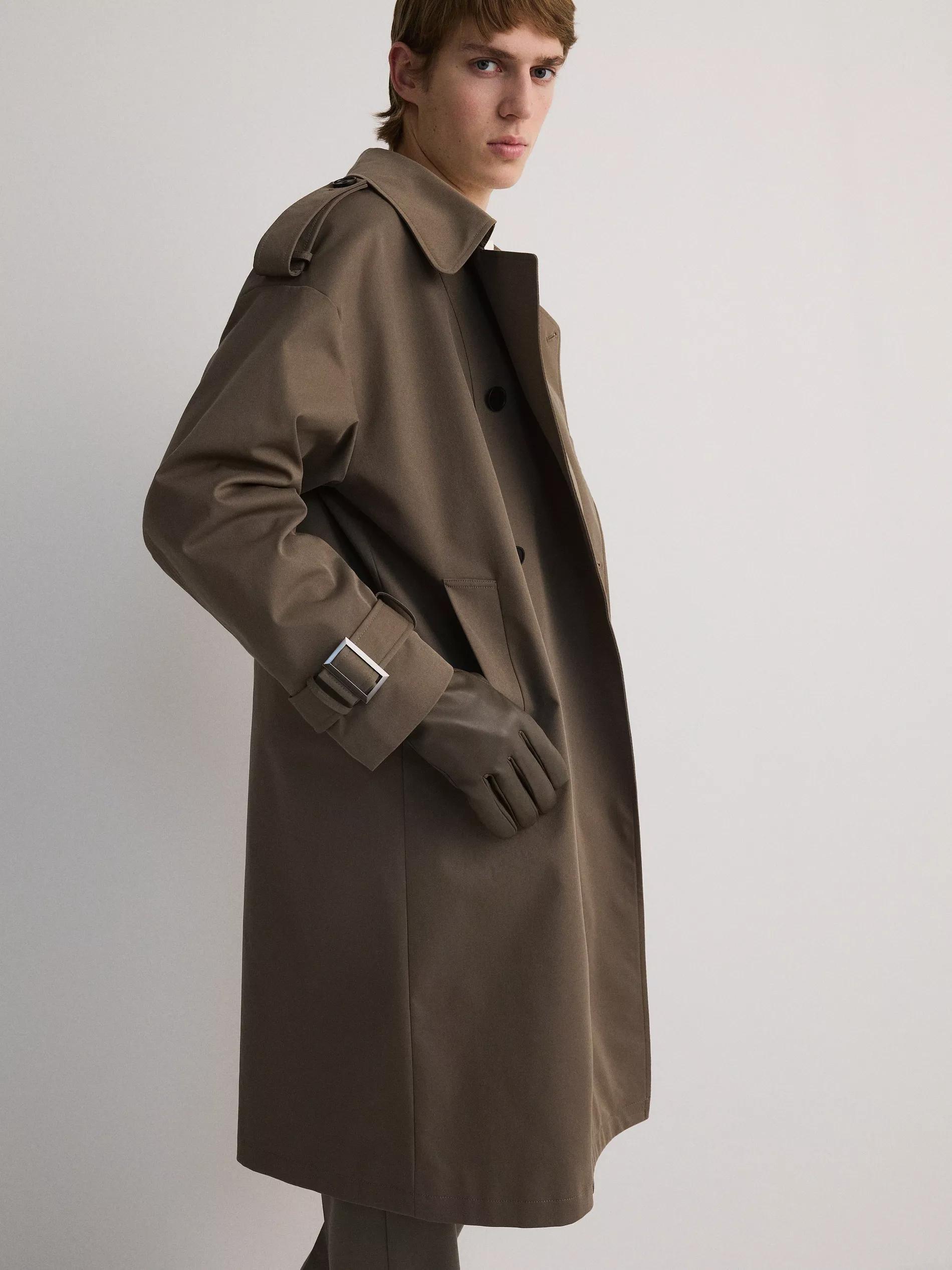 Beige Leather Gloves, , large image number 3