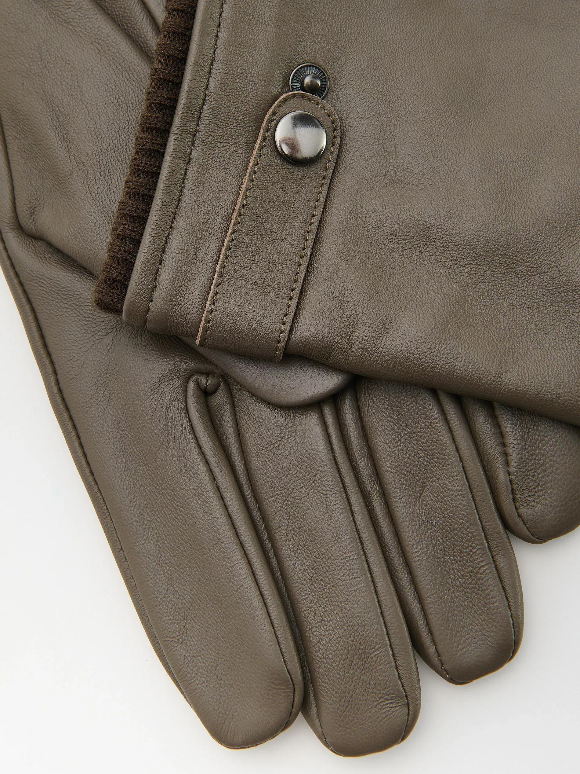 Beige Leather Gloves, , large image number 4