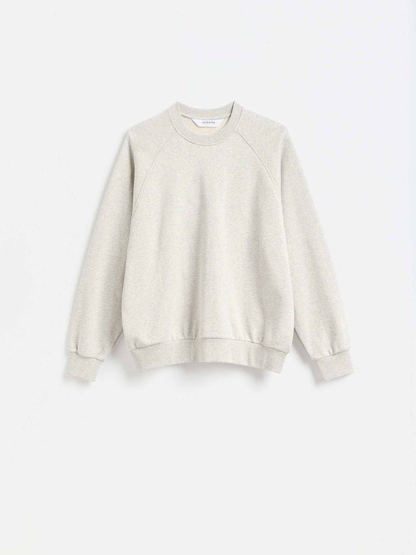 Grey Plain Oversized Sweatshirt, Light grey, medium