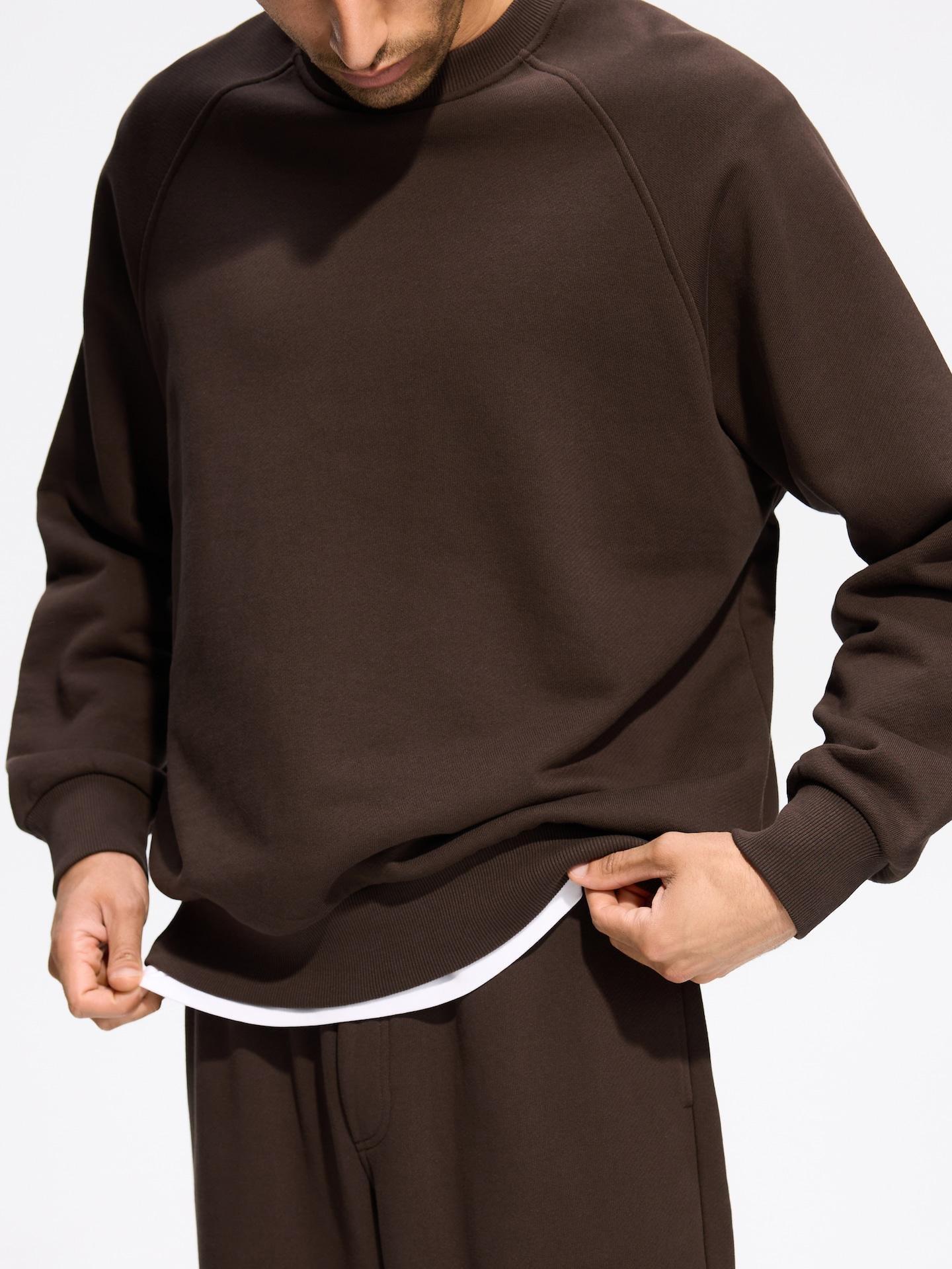 Brown Plain Oversized Sweatshirt, Brown, large image number 0