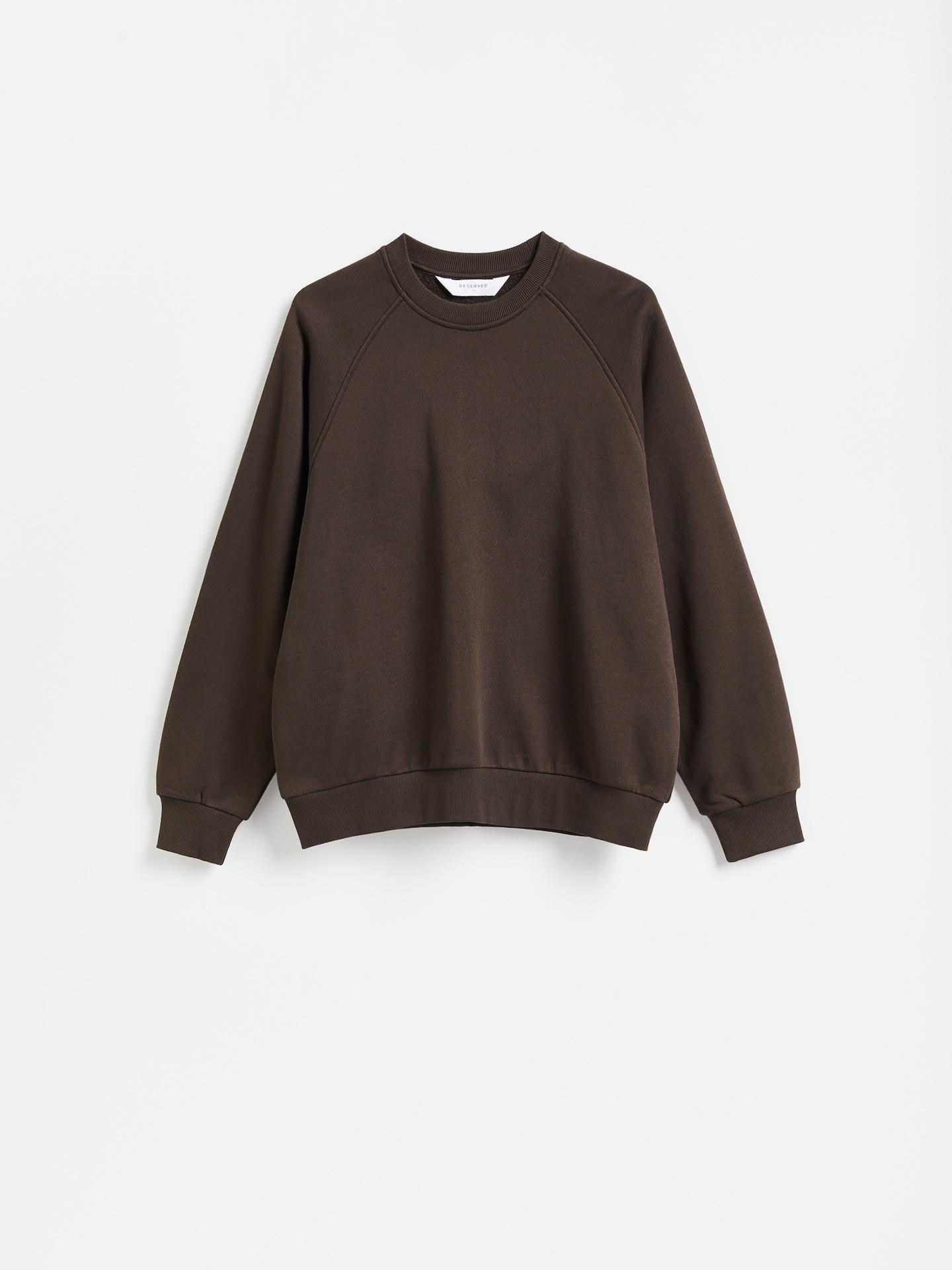 Brown Plain Oversized Sweatshirt, Brown, medium
