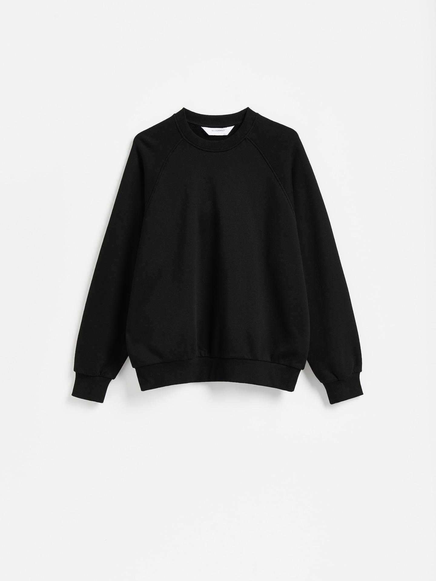 Black Plain Oversized Sweatshirt, Black, medium