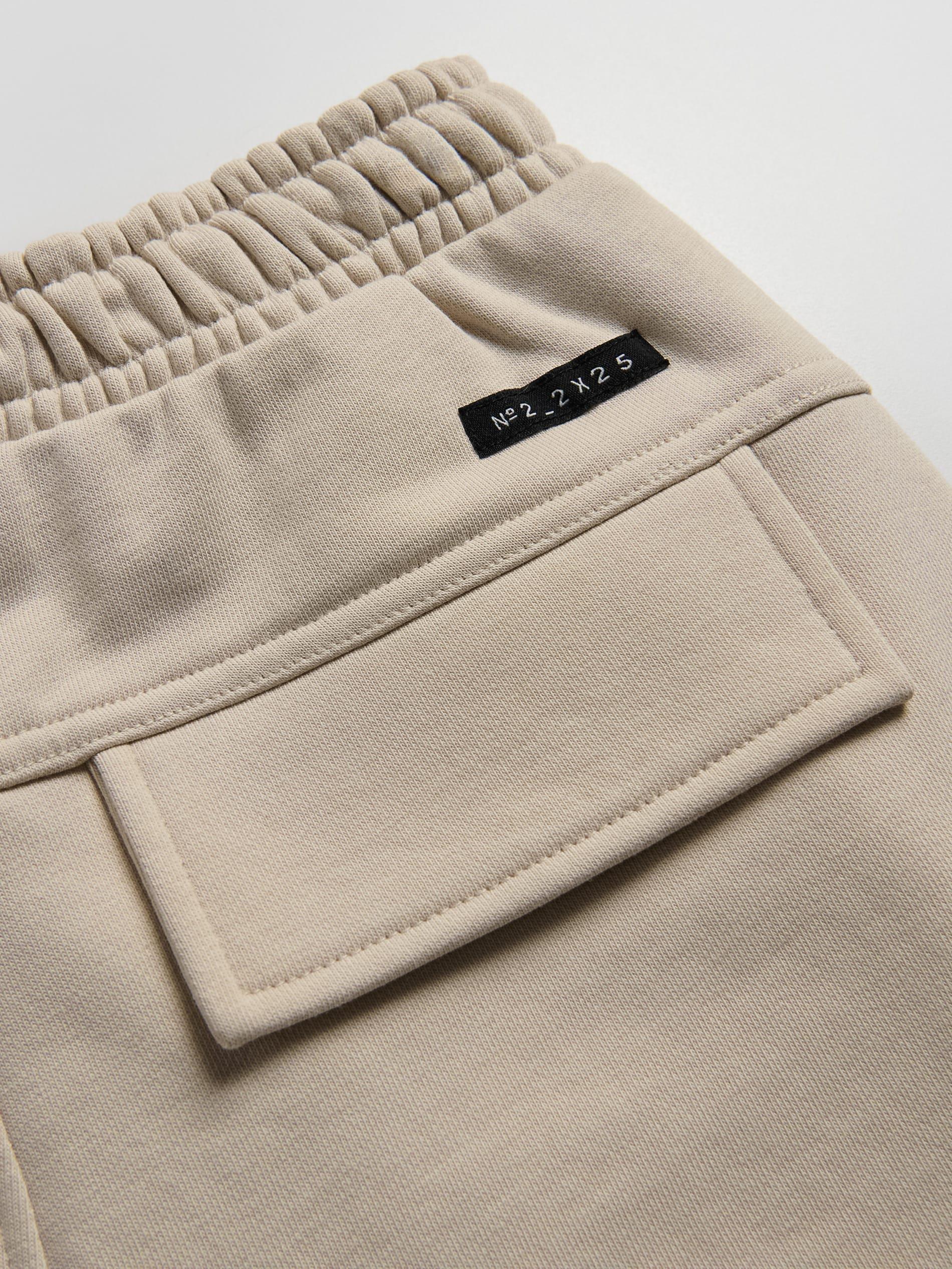 Beige Cotton Cargo Trousers, Beige, large image number 1