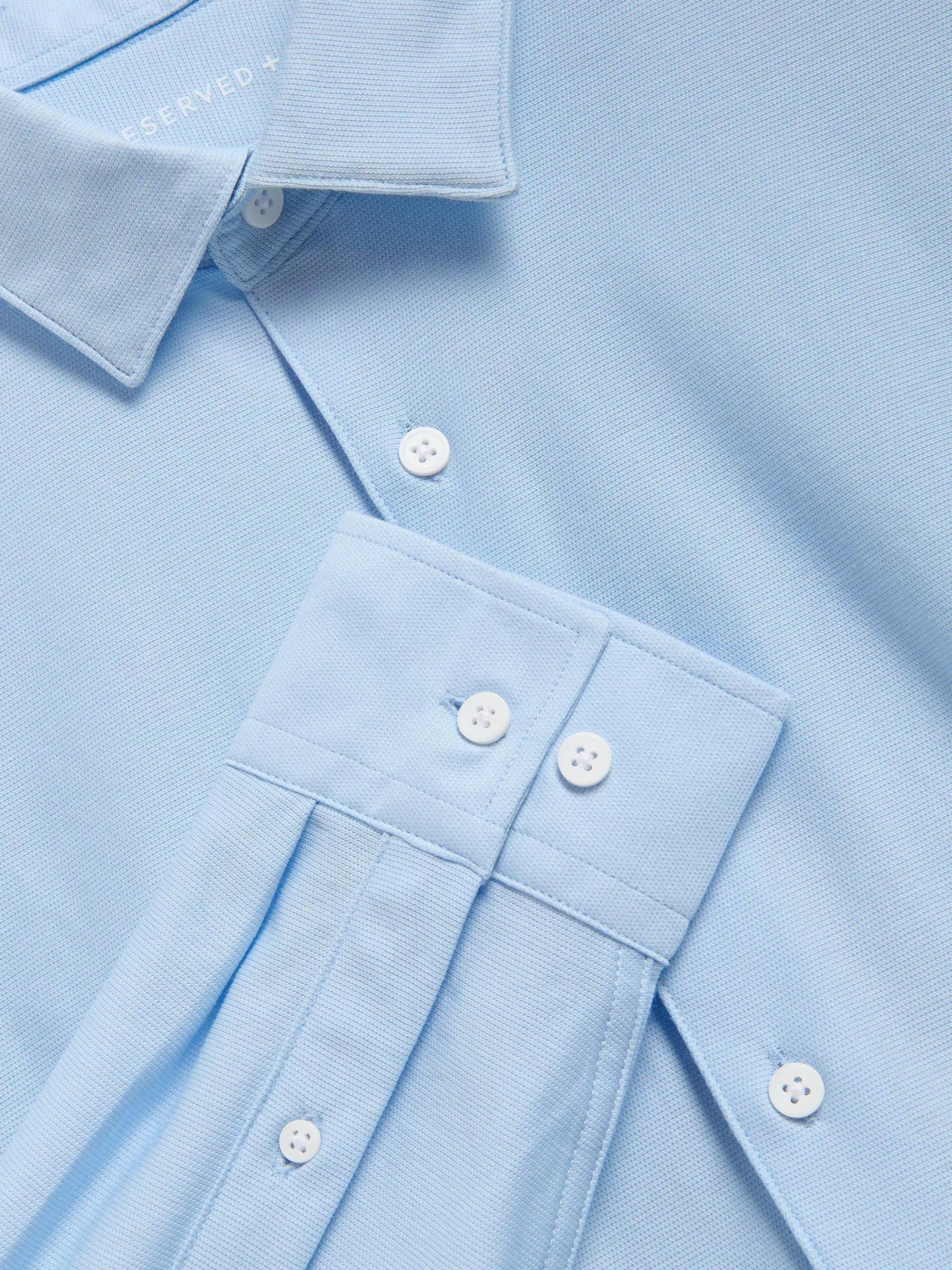 Blue Slim Fit Cotton Rich Shirt, Blue, large image number 5