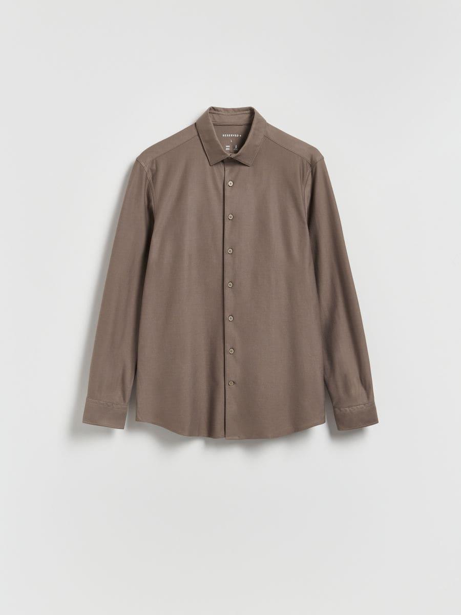 Beige Slim Fit Cotton Rich Shirt, Beige, large image number 2