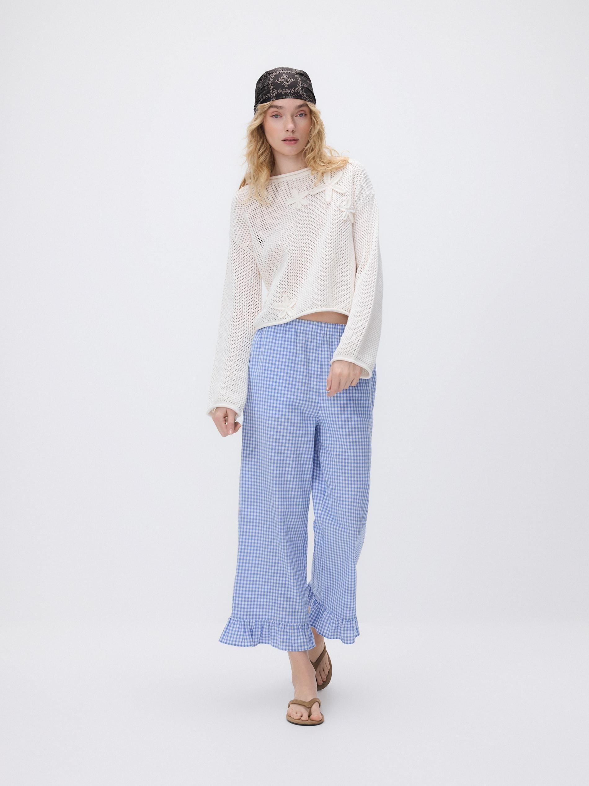 Beige Jumper With Decorative Applique, Ivory, large image number 1