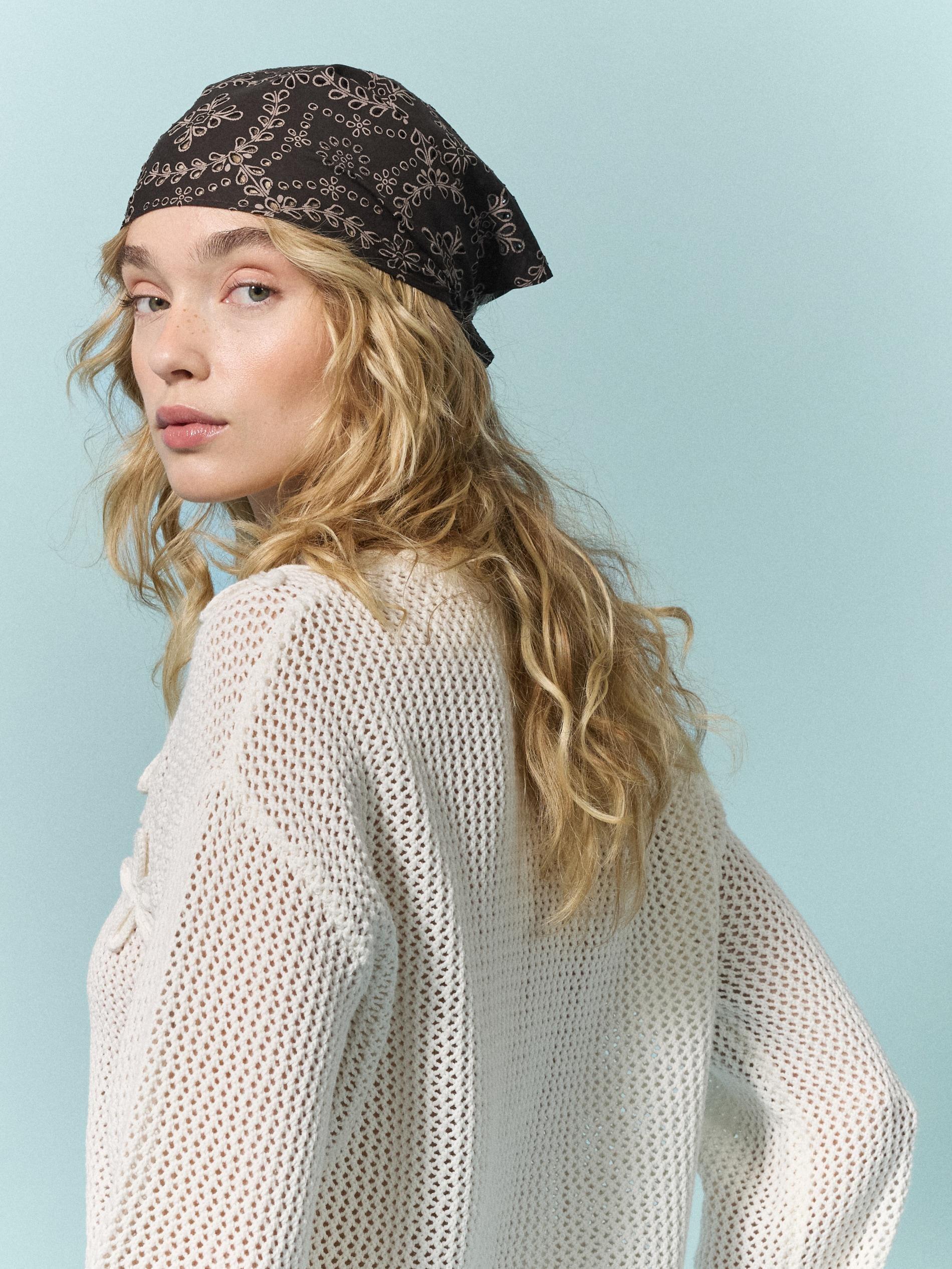 Beige Jumper With Decorative Applique, Ivory, large image number 7