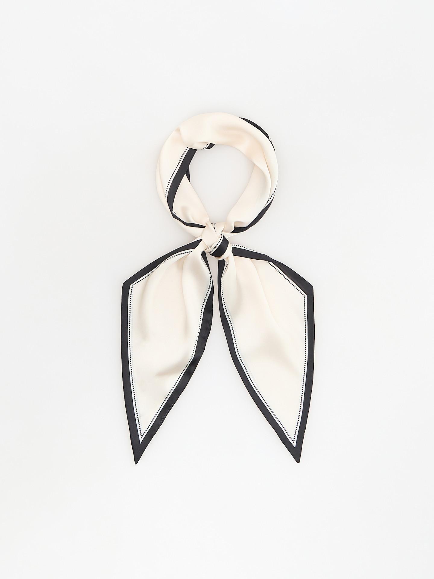 White Scarf With Contrast Finish, White, medium