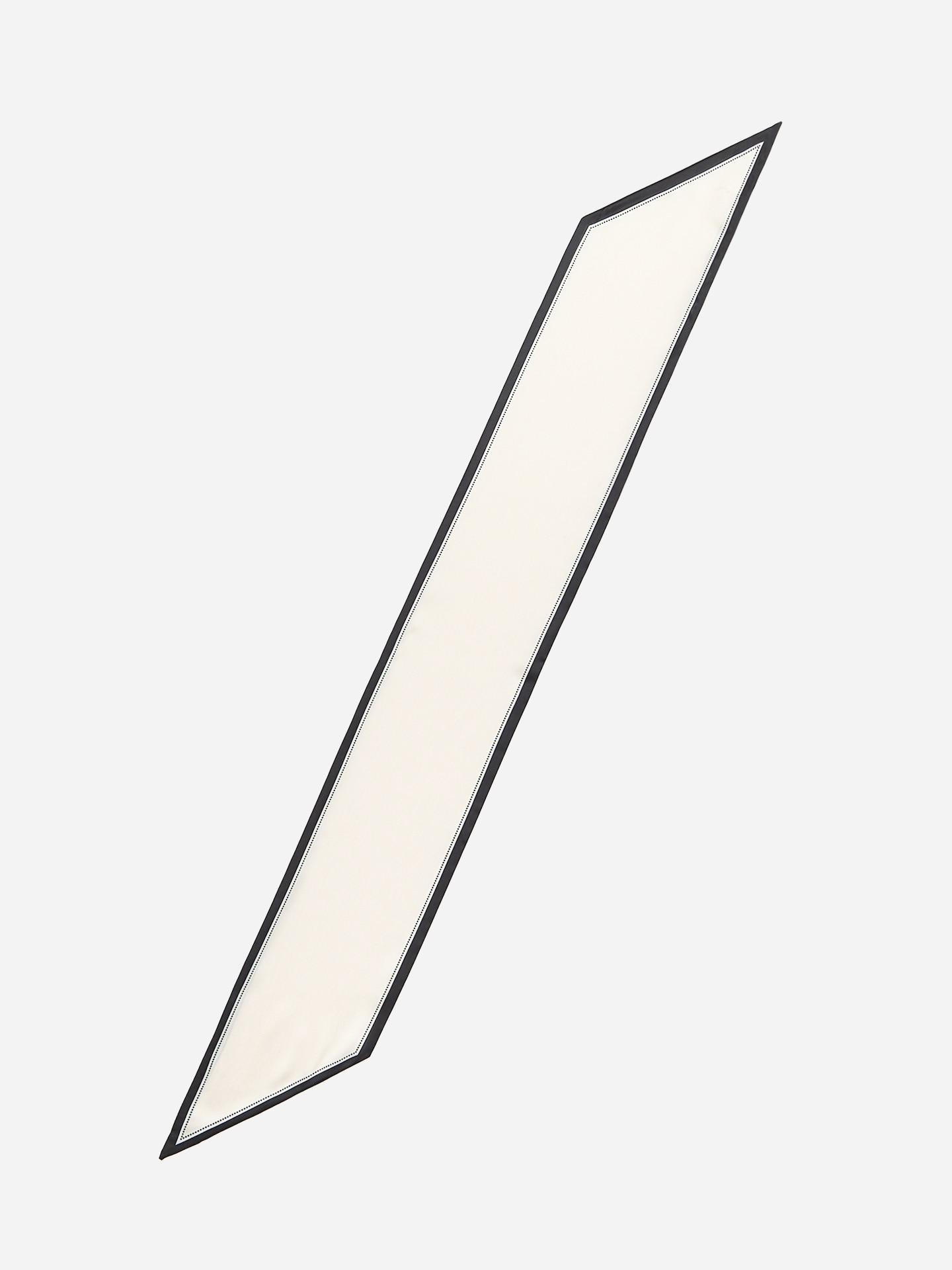 White Scarf With Contrast Finish, White, large image number 2