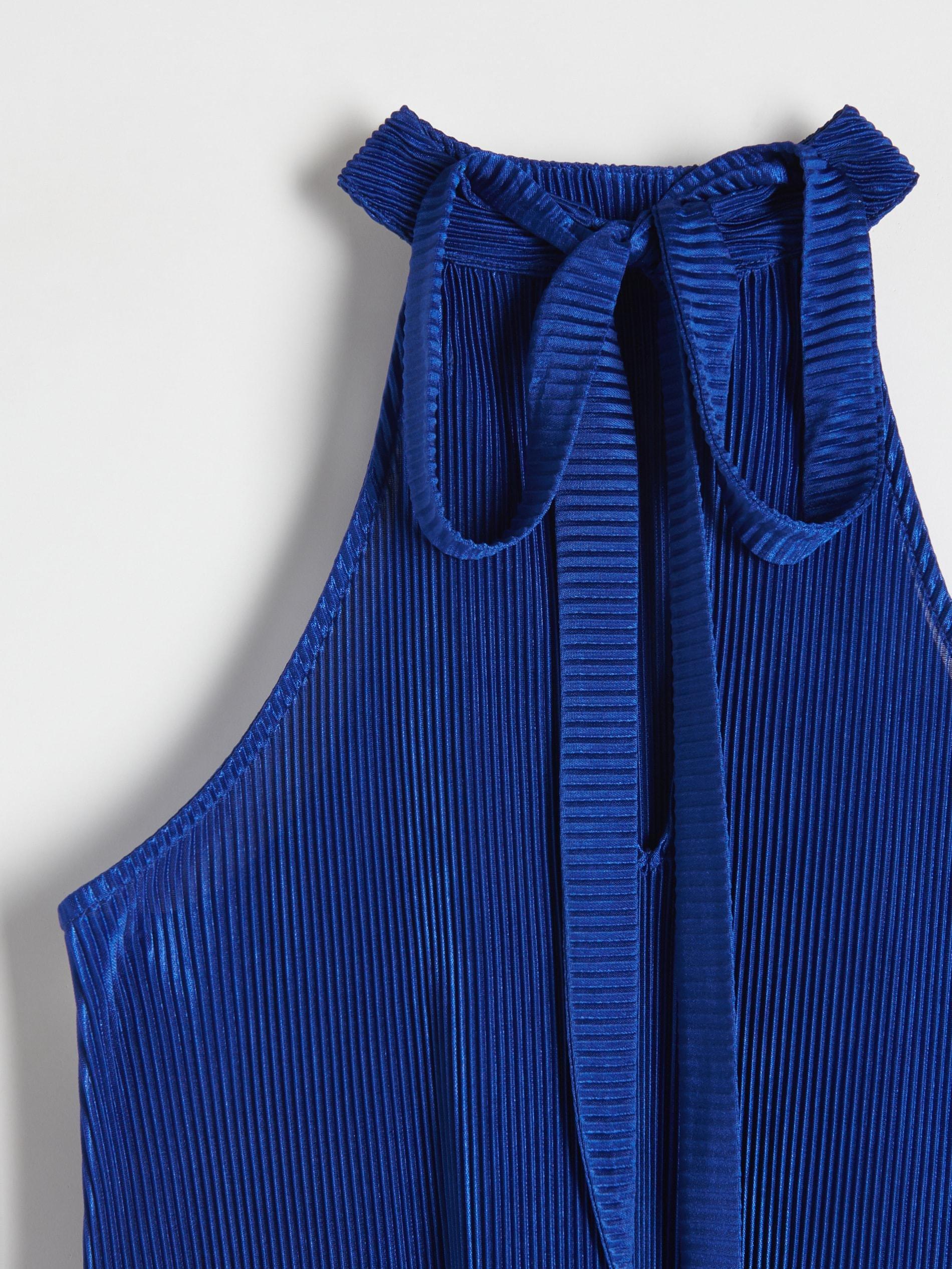 Blue Pleated mini dress, , large image number 1