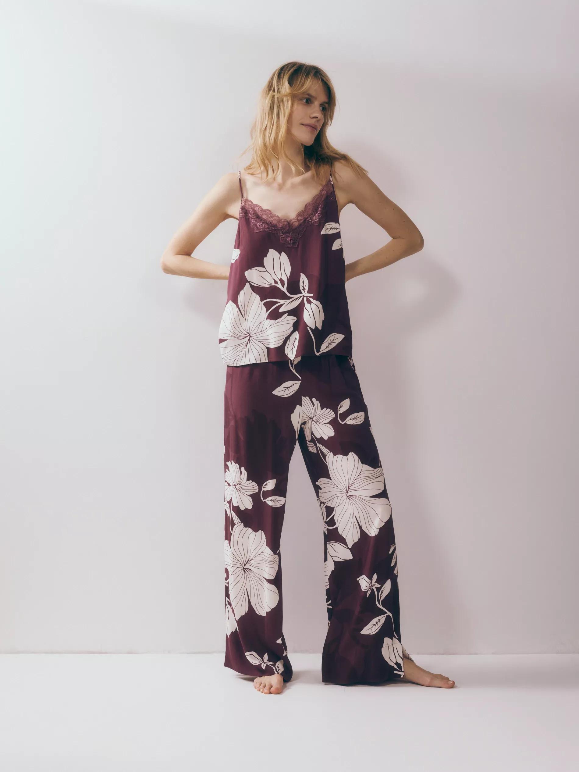 Mahogany Two Piece Viscose Pyjama Set, , large image number 0