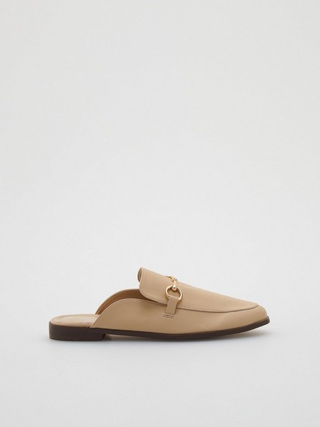 Reserved - Sand Faux Leather Slippers