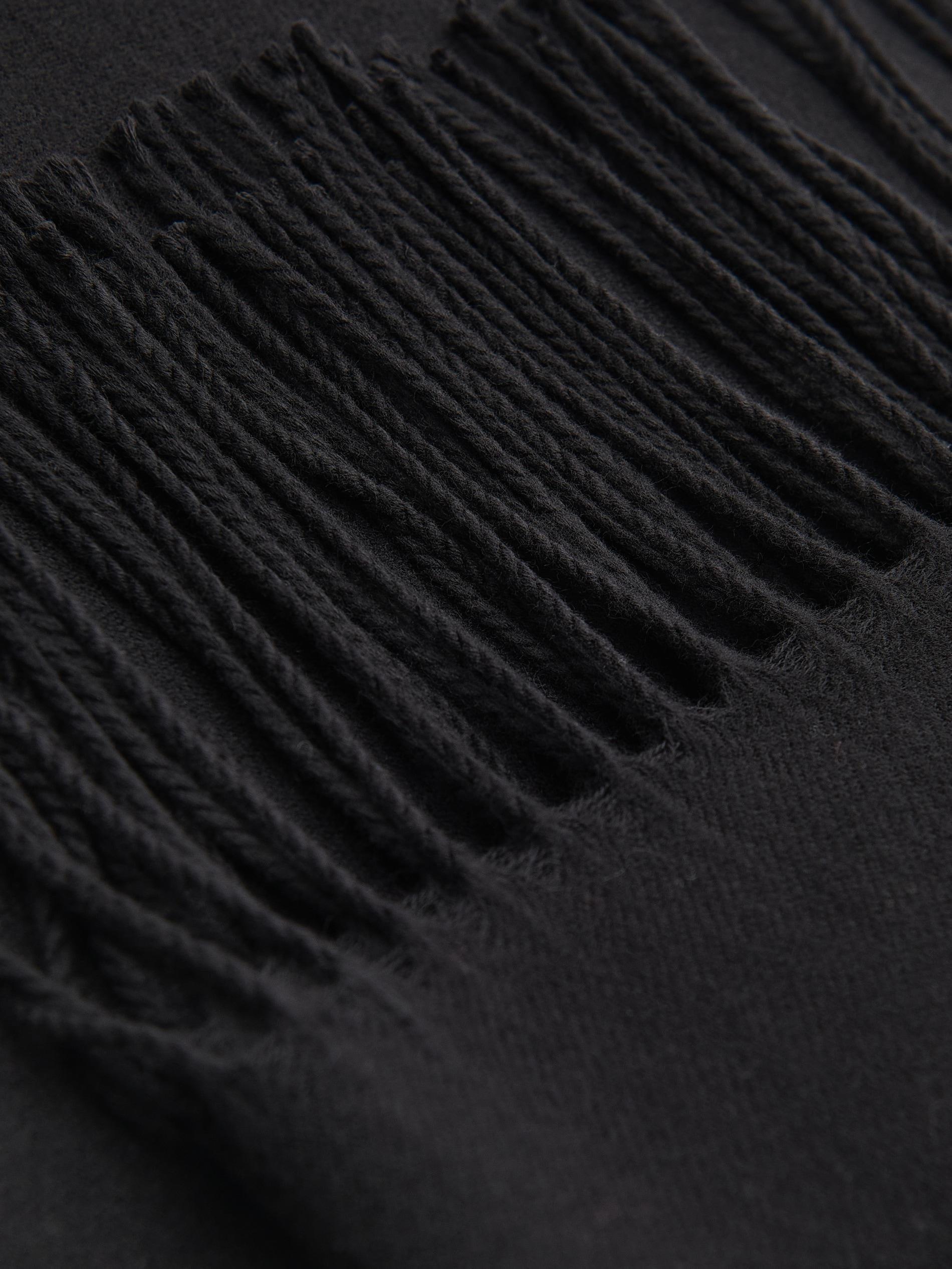 Black Viscose Blend Scarf, , large image number 1