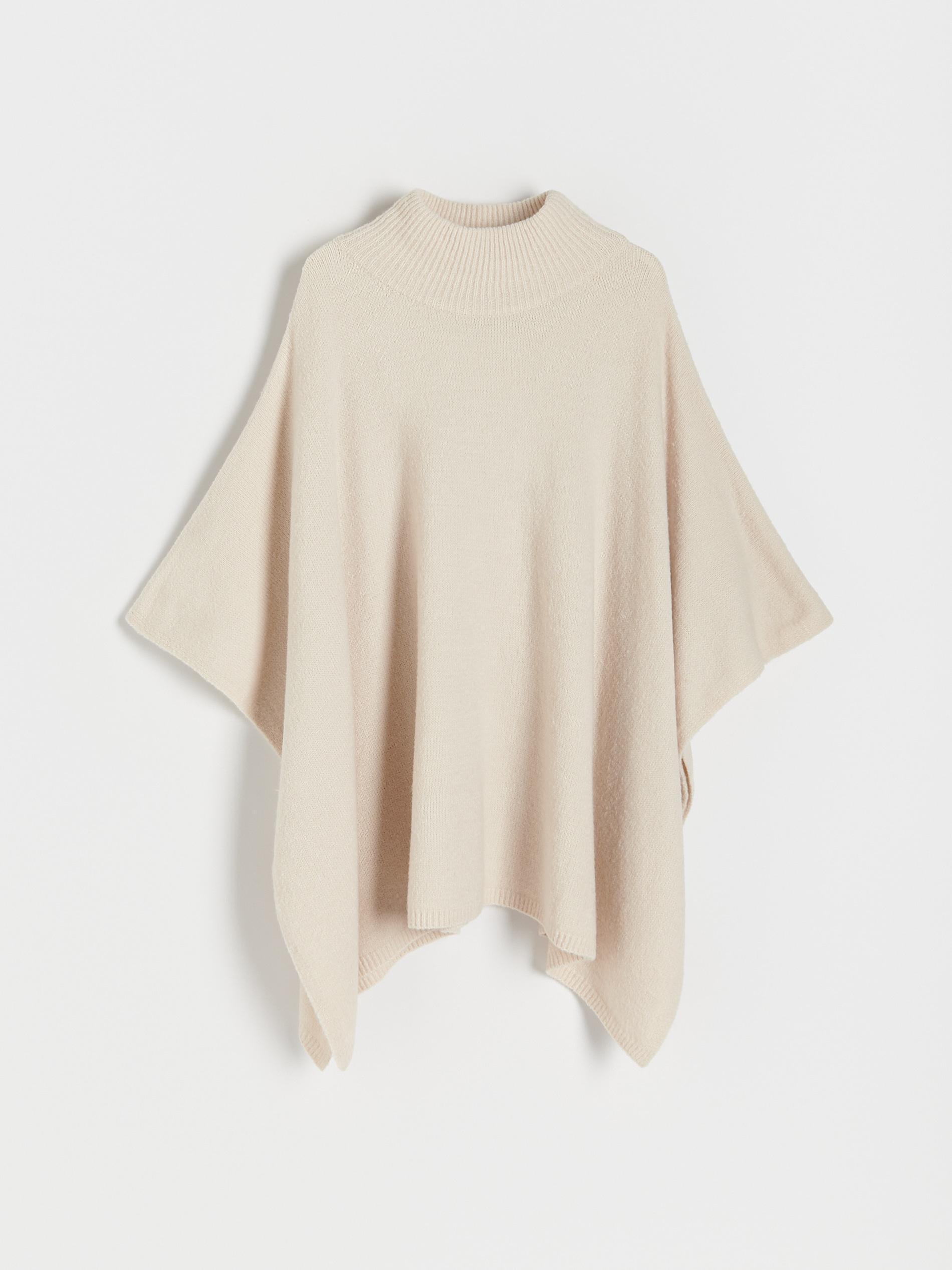 Nude Jersey Turtleneck Poncho, Ivory, large image number 2