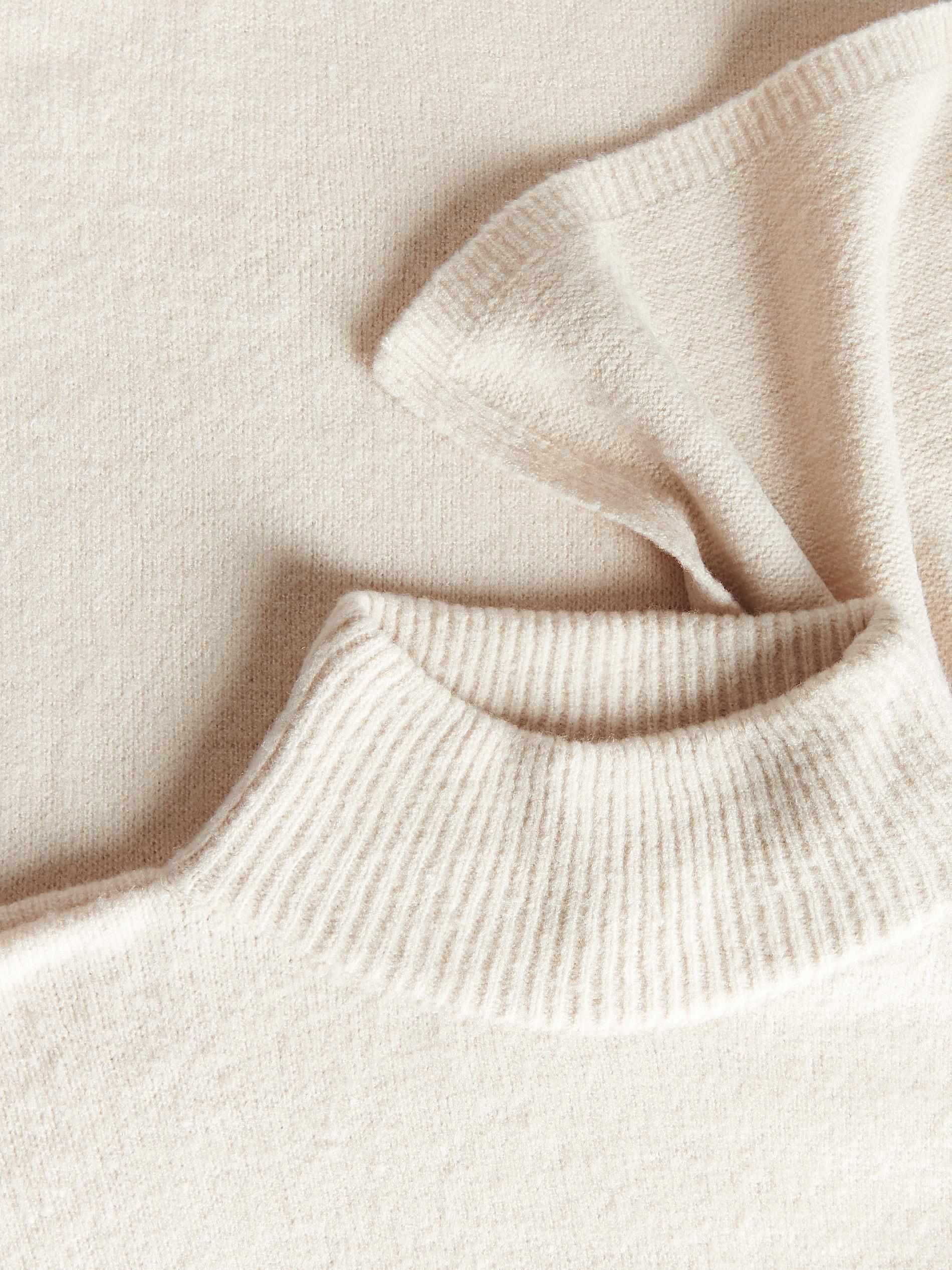 Nude Jersey Turtleneck Poncho, Ivory, large image number 3
