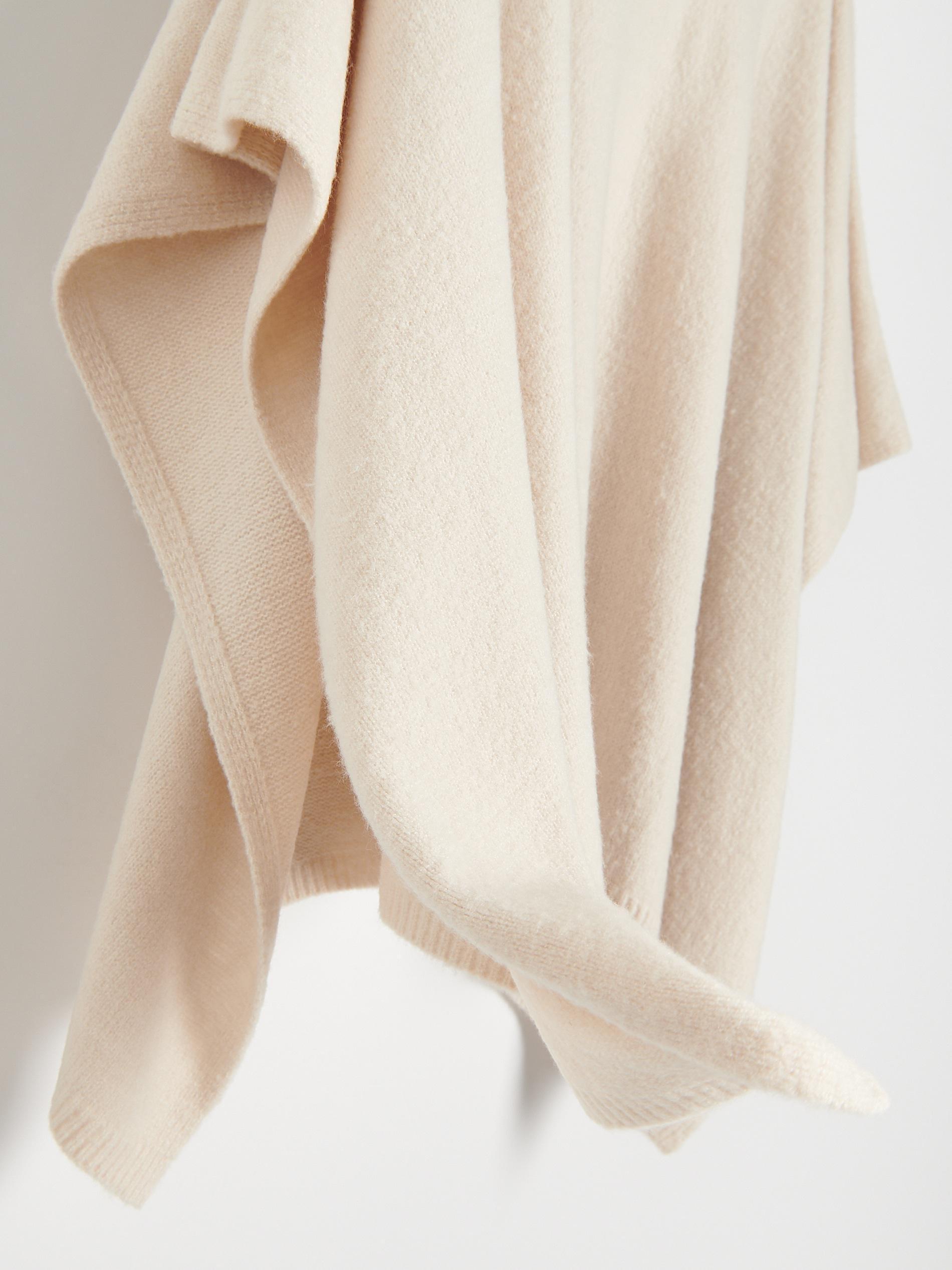 Nude Jersey Turtleneck Poncho, Ivory, large image number 4