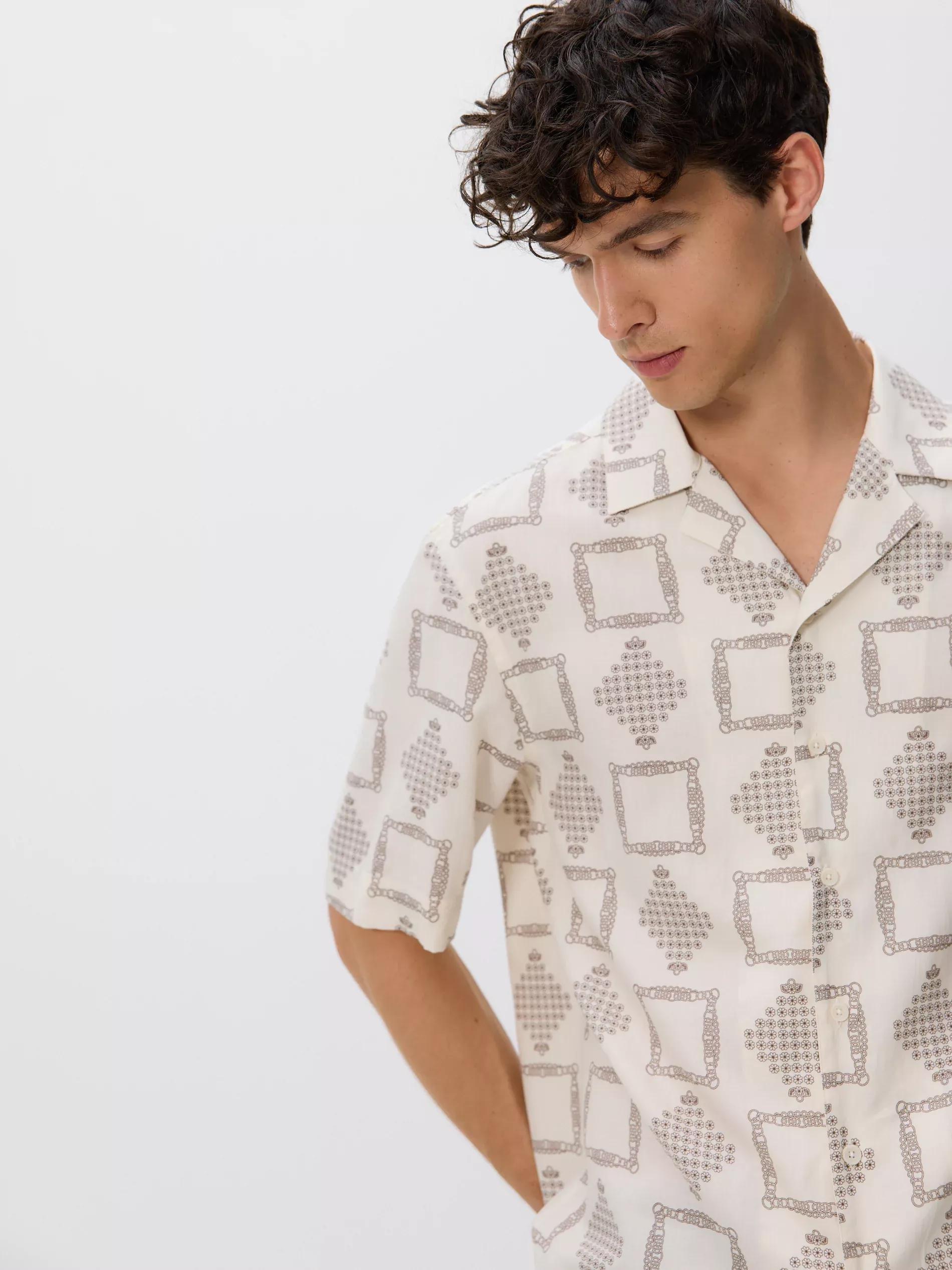 WHITE Regular fit Egyptian cotton shirt, , large image number 0