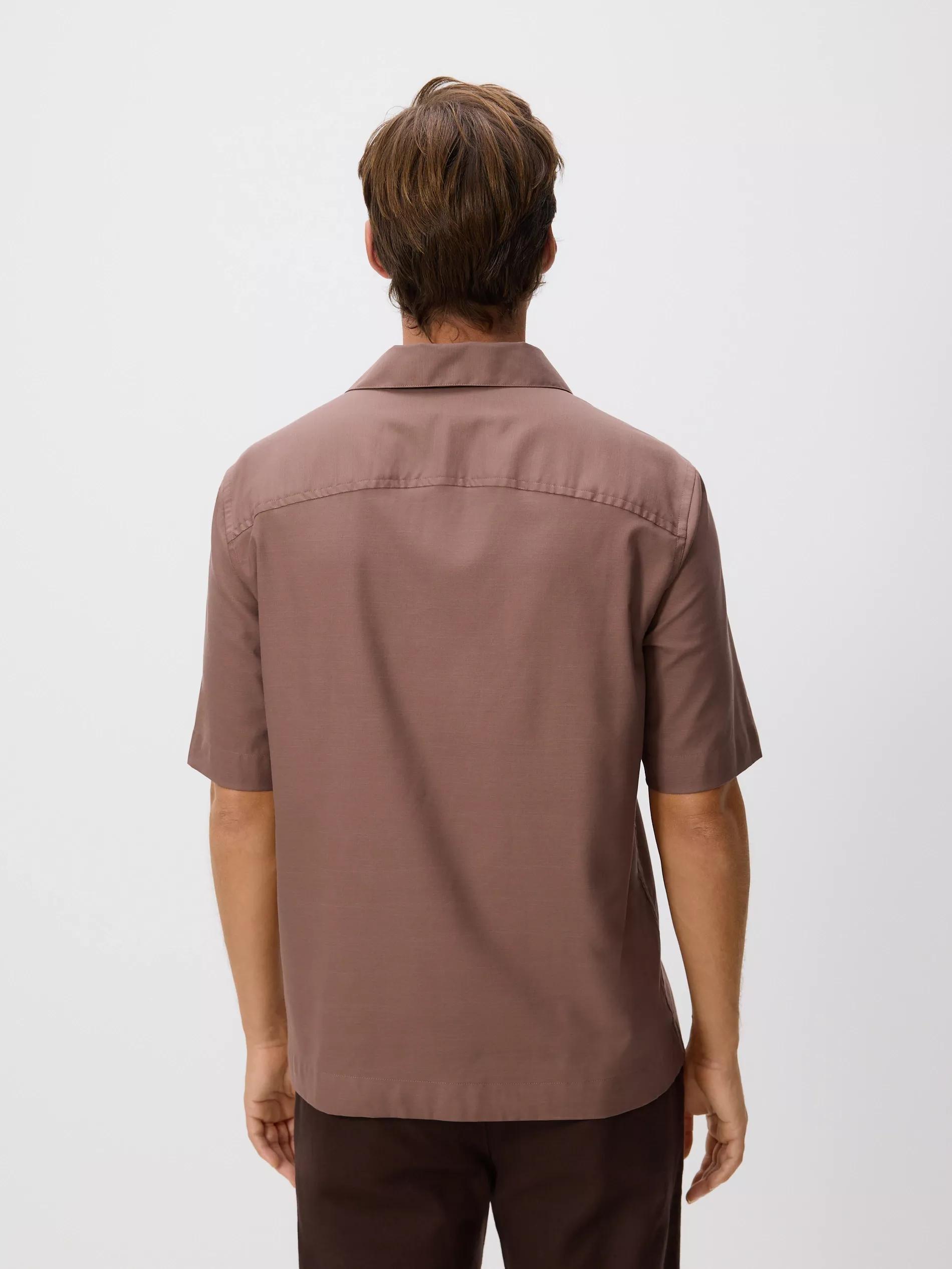 قميص هادئ بقصة عادية قطن مصري بني, Brown, large image number 3
