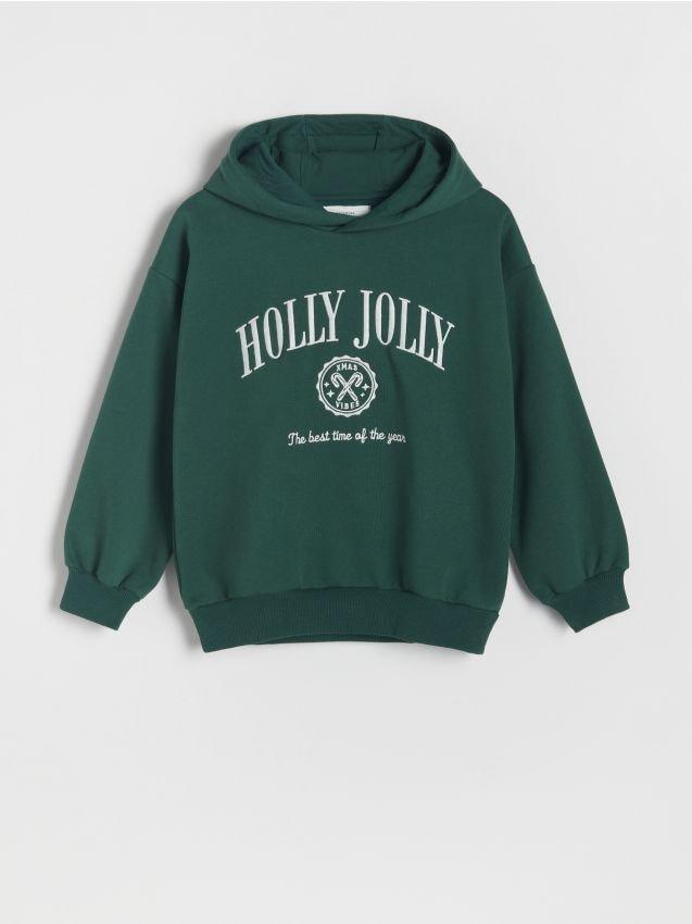 Green Christmas Hoodie, Kids Boys, , large image number 0