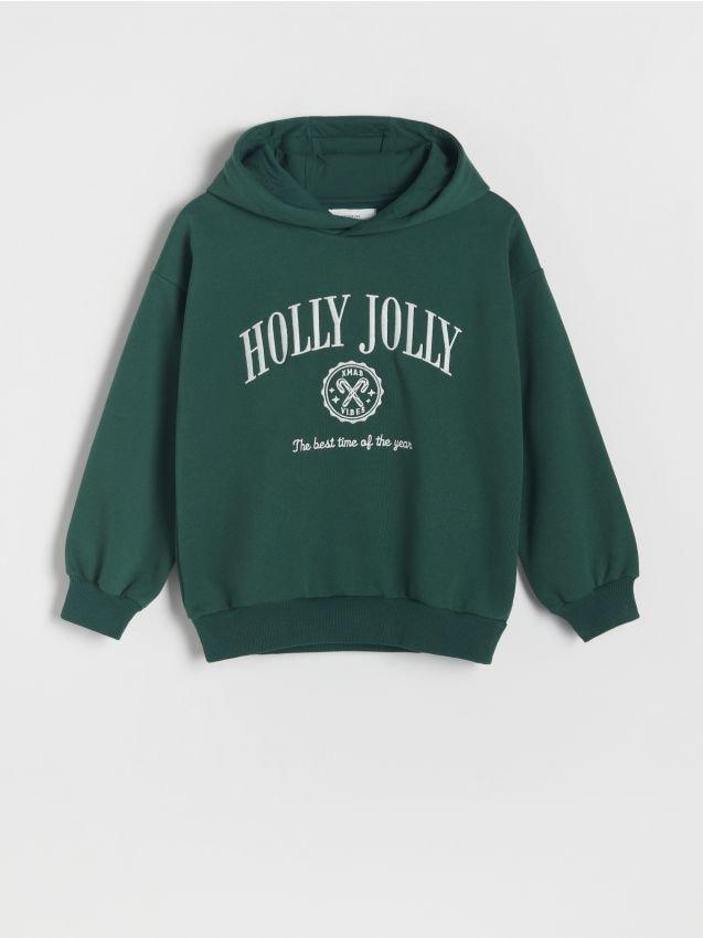 Reserved - Green Christmas Hoodie, Kids Boys