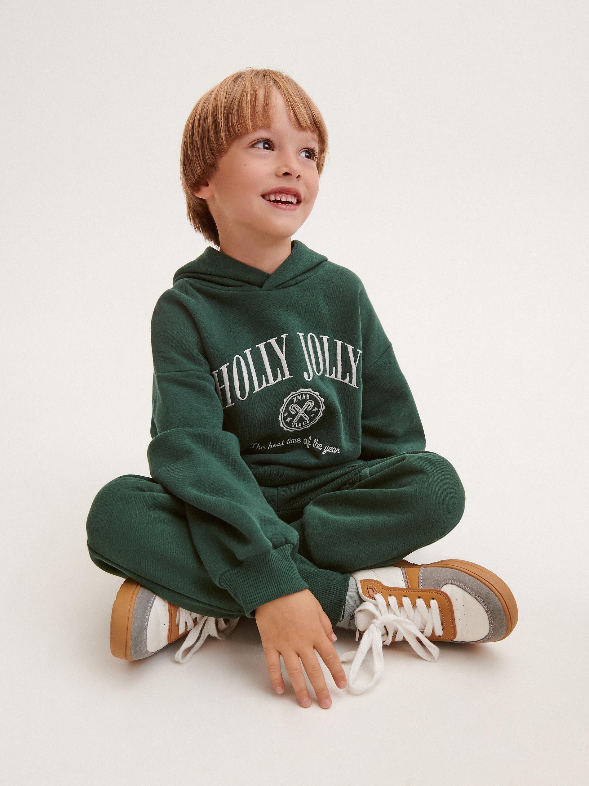 Green Christmas Hoodie, Kids Boys, , large image number 3