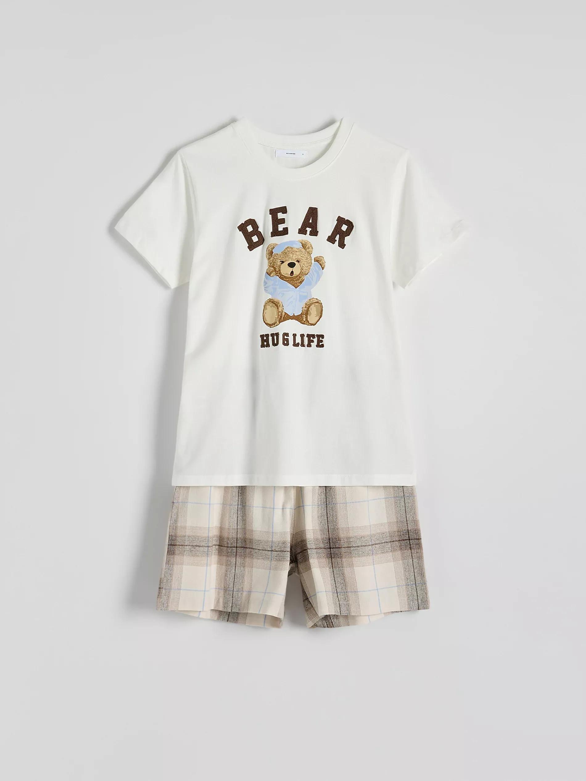 Beige Two-Piece Printed Pyjama Set, , large image number 2