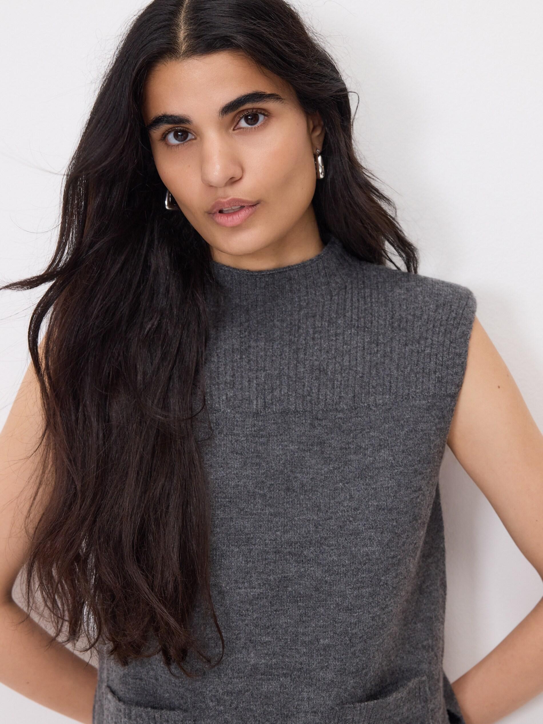 Grey Waistcoat With Pockets, Grey, large image number 0