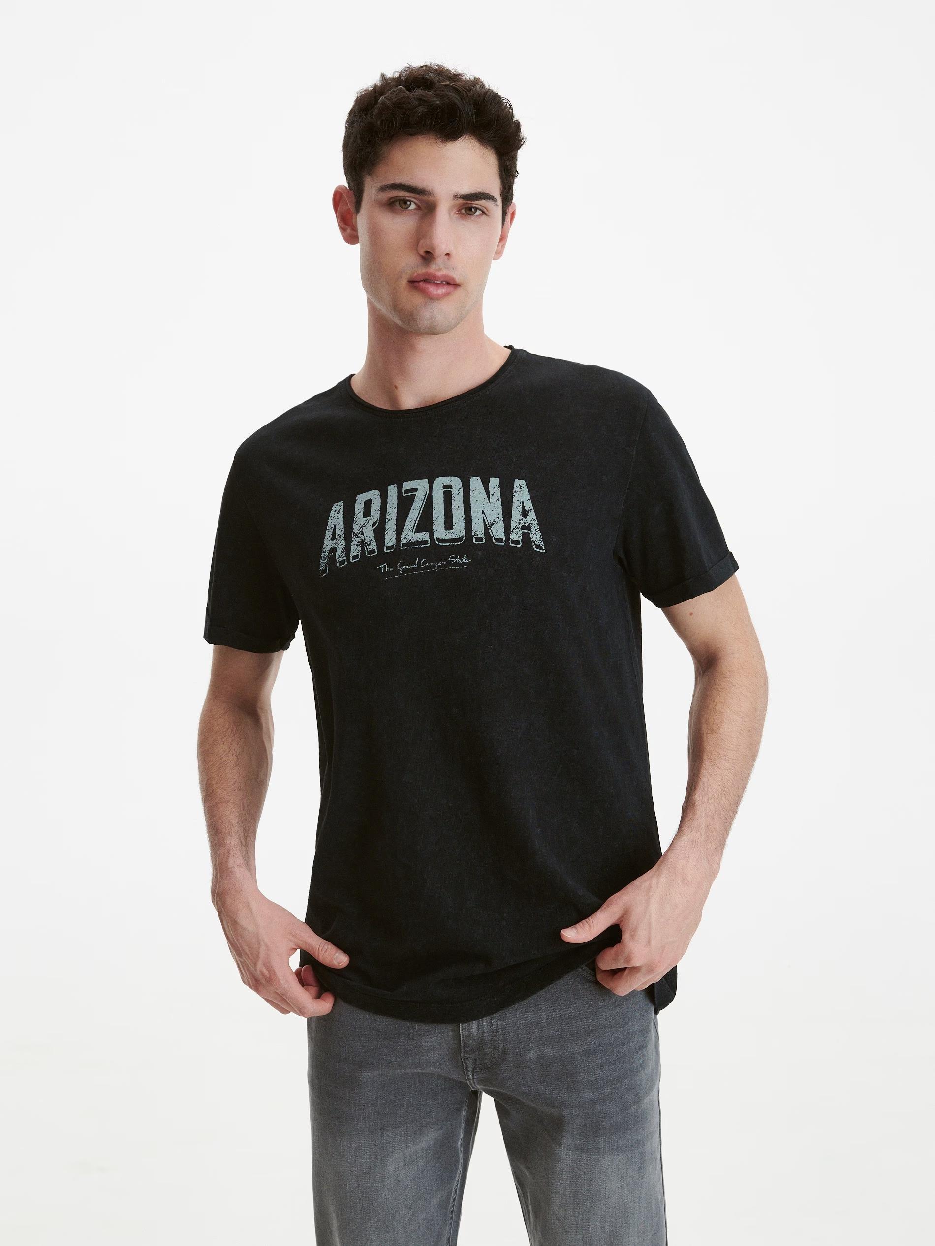 Black Printed Regular T-Shirt, , large image number 1