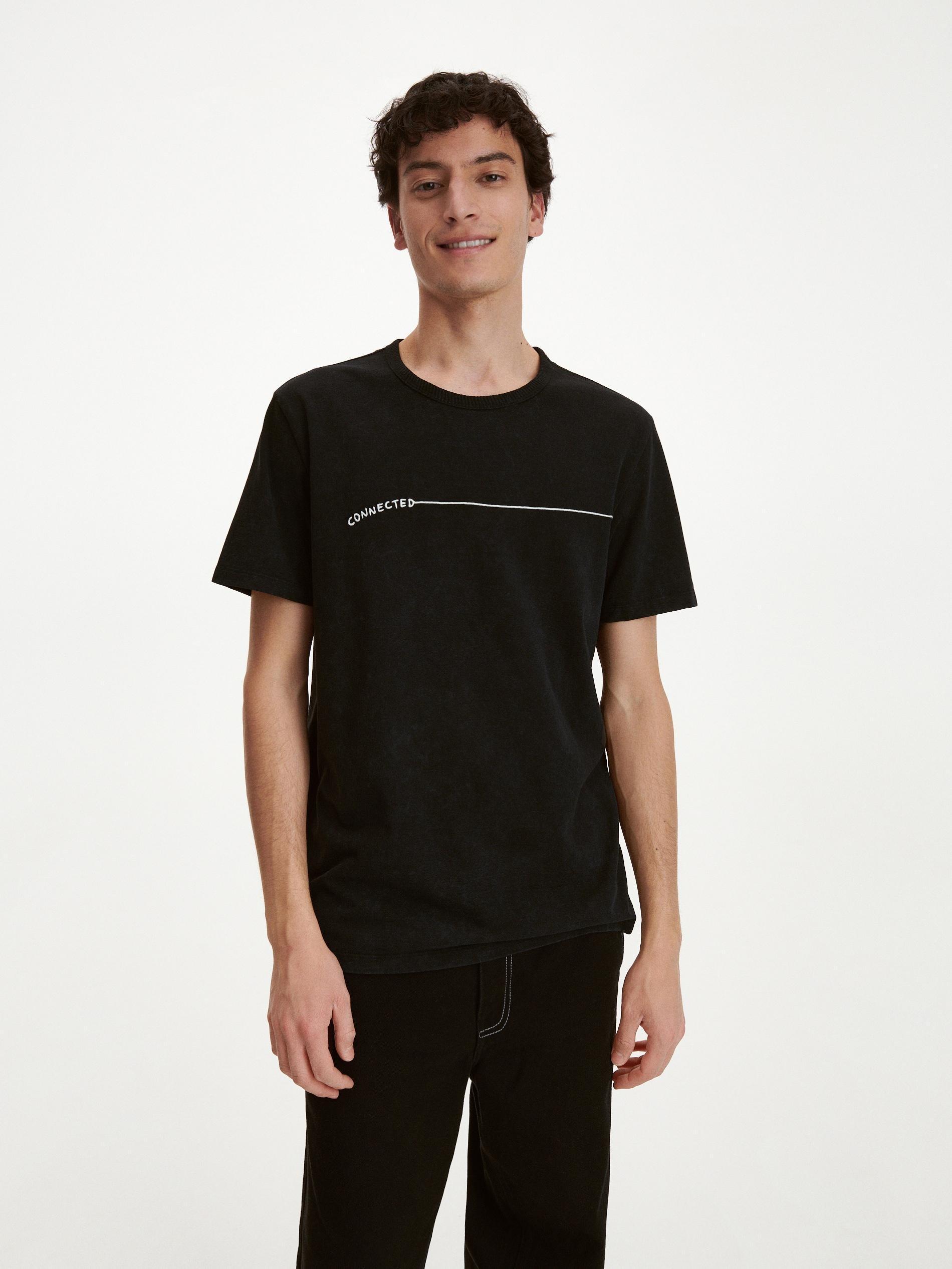 Black Regular Fit T-Shirt With Print, , large image number 0