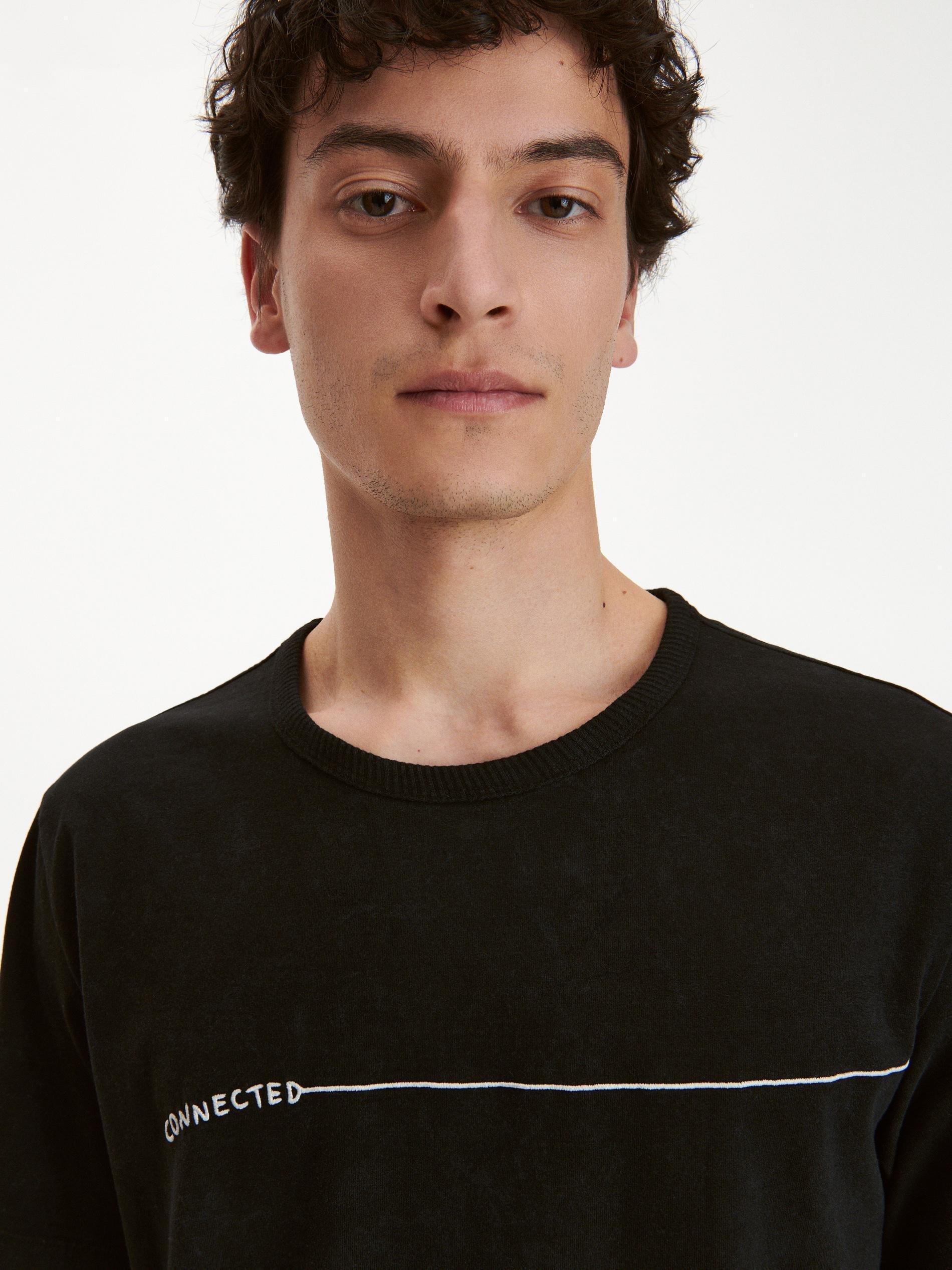 Black Regular Fit T-Shirt With Print, , large image number 1
