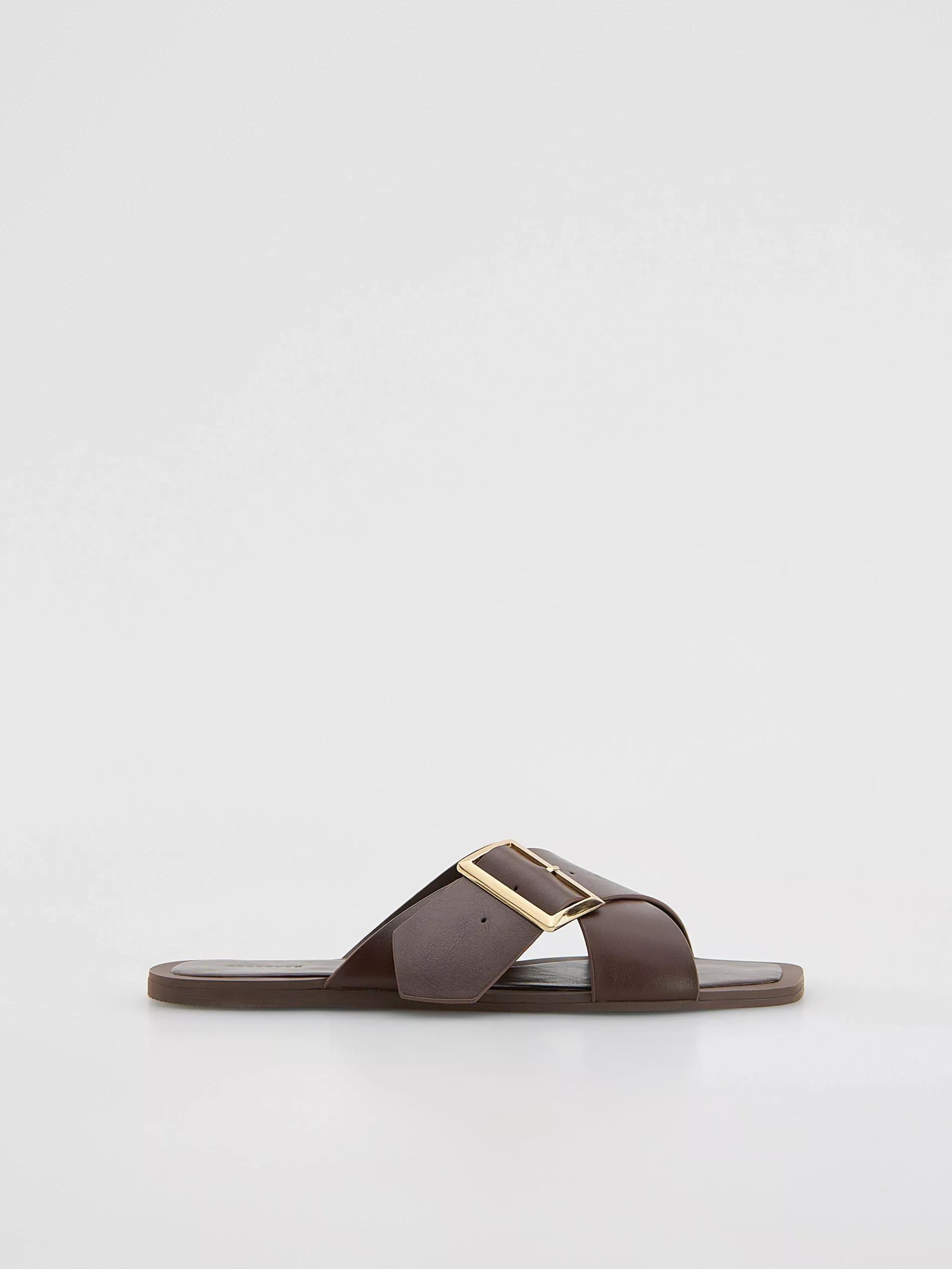 Maroon Sliders With Decorative Buckle, , large image number 0