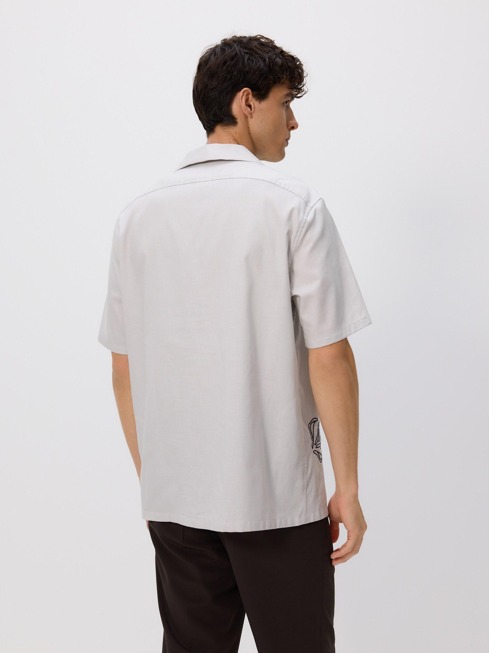 LIGHT GREY Regular fit lyocell blend shirt, Light grey, large image number 3