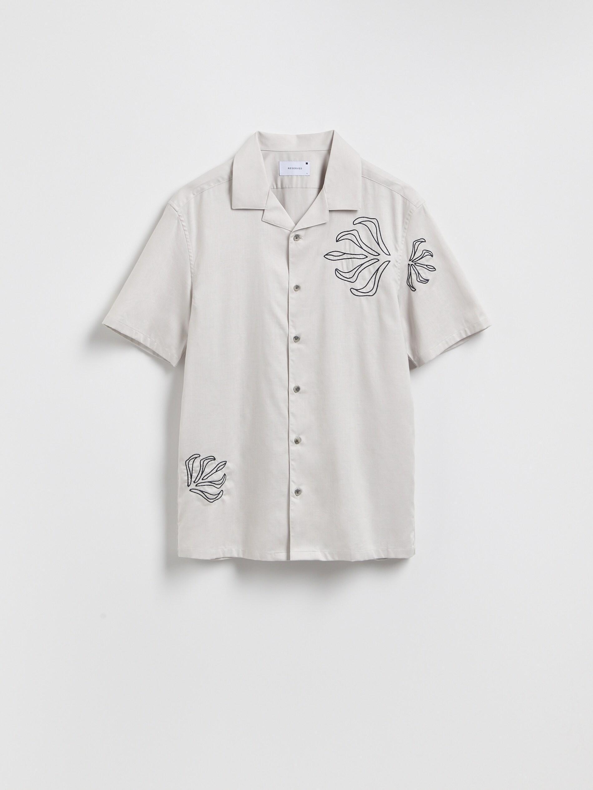 LIGHT GREY Regular fit lyocell blend shirt, Light grey, large image number 5