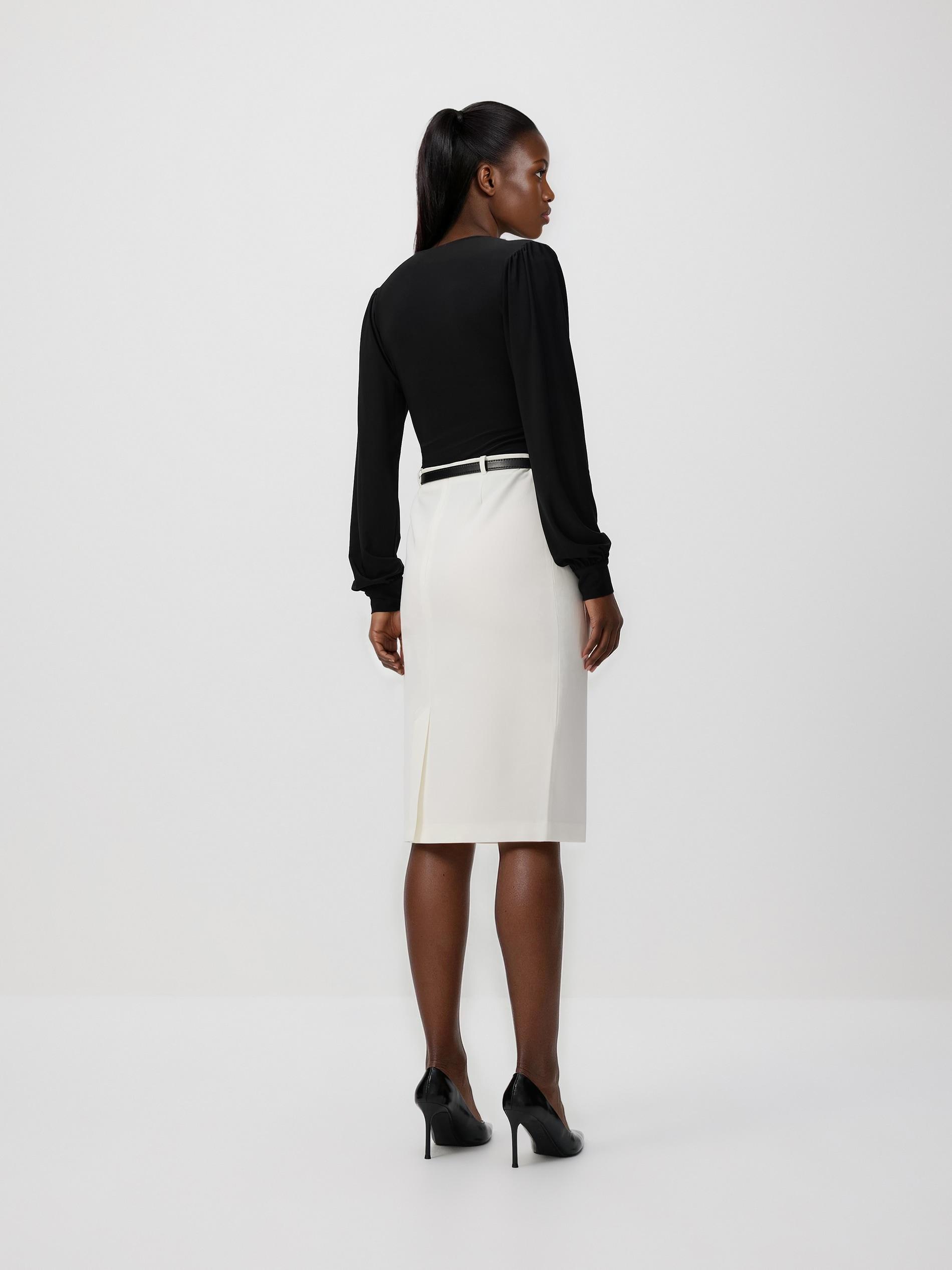 White Skirt With Belt, White, medium