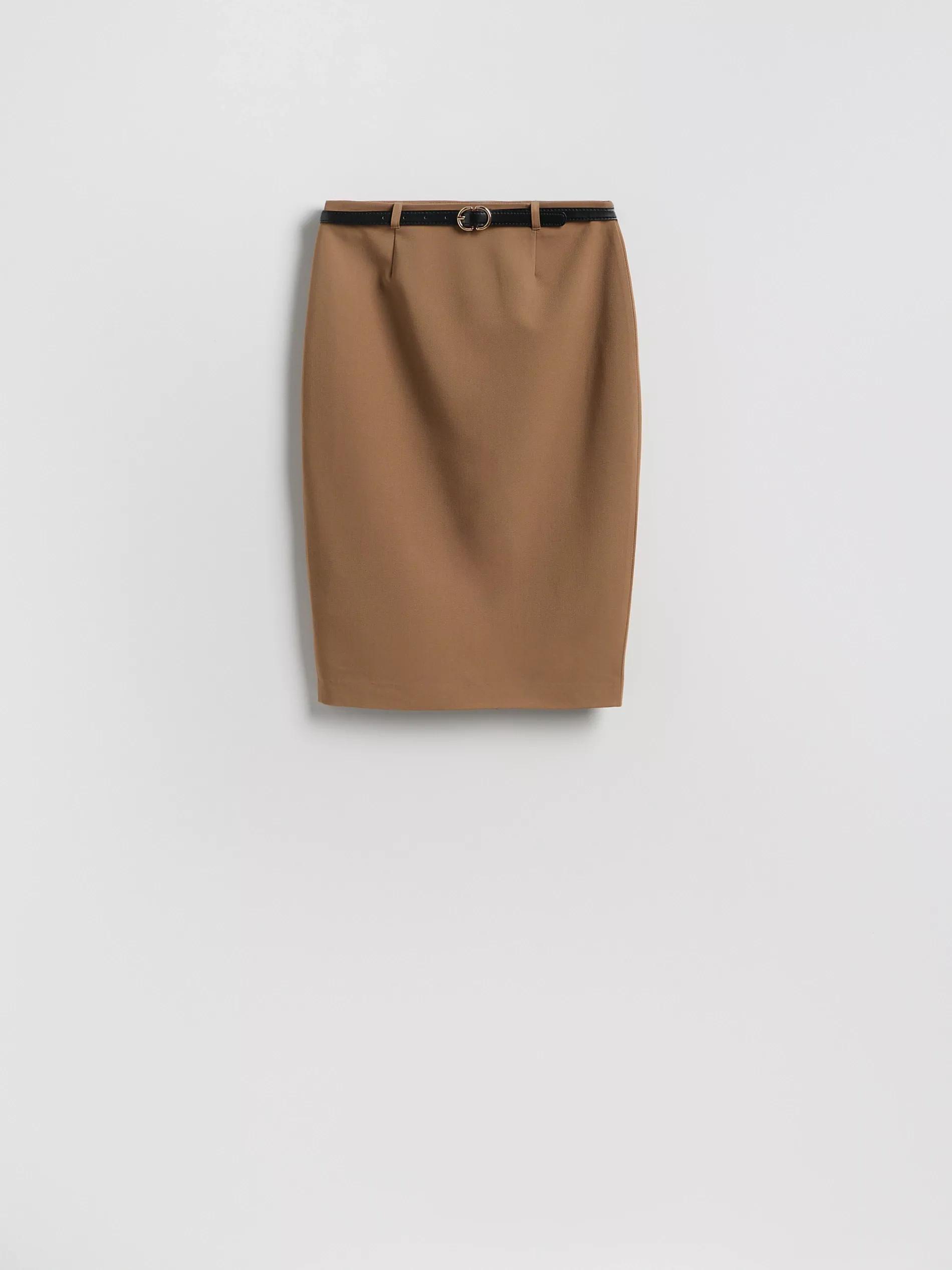 Beige Skirt With Belt, Beige, medium