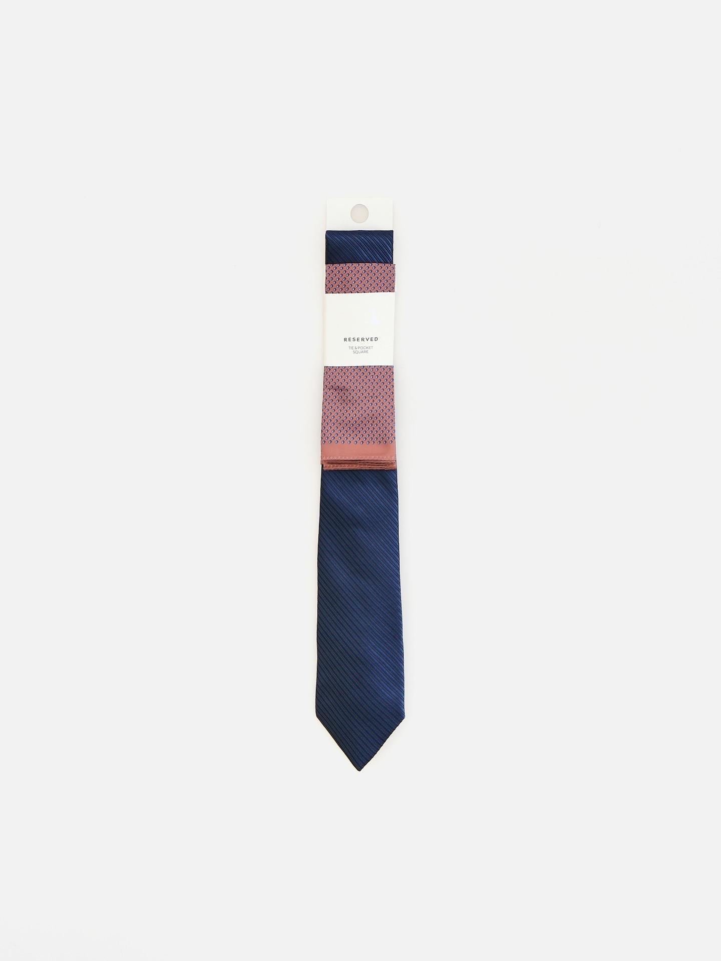 Navy Tie With Pocket Square, Navy, large image number 0