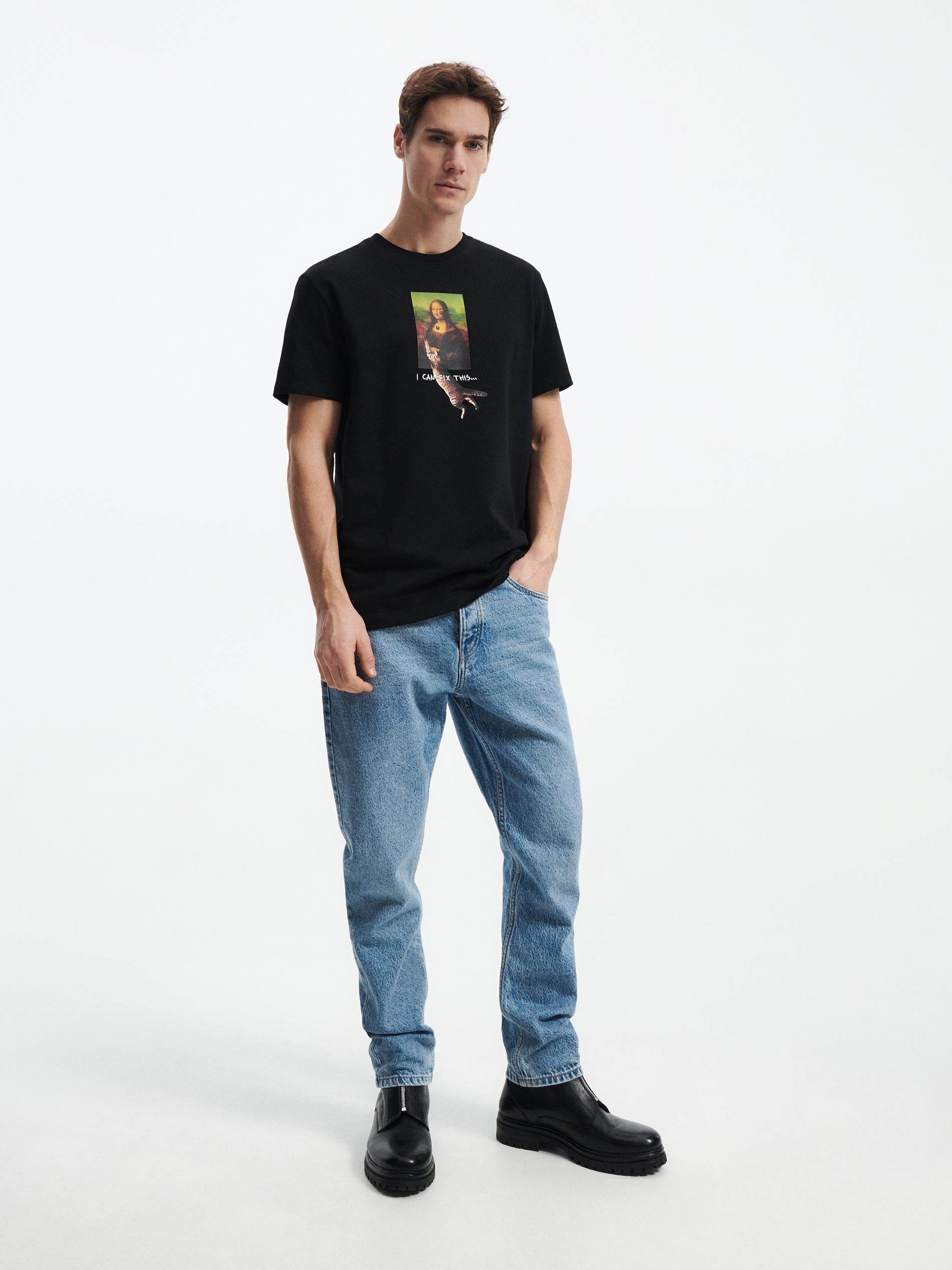 Reserved - Black Regular Fit Printed T-Shirt
