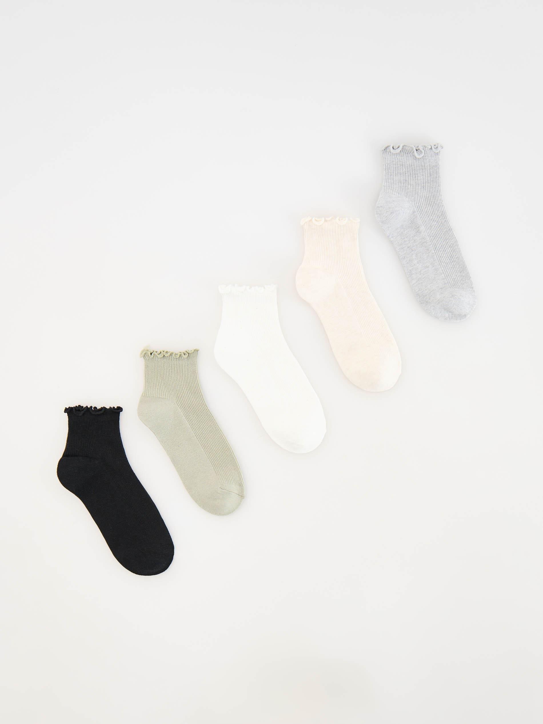 PALE GREEN Cotton rich socks 5 pack, Green, large image number 0
