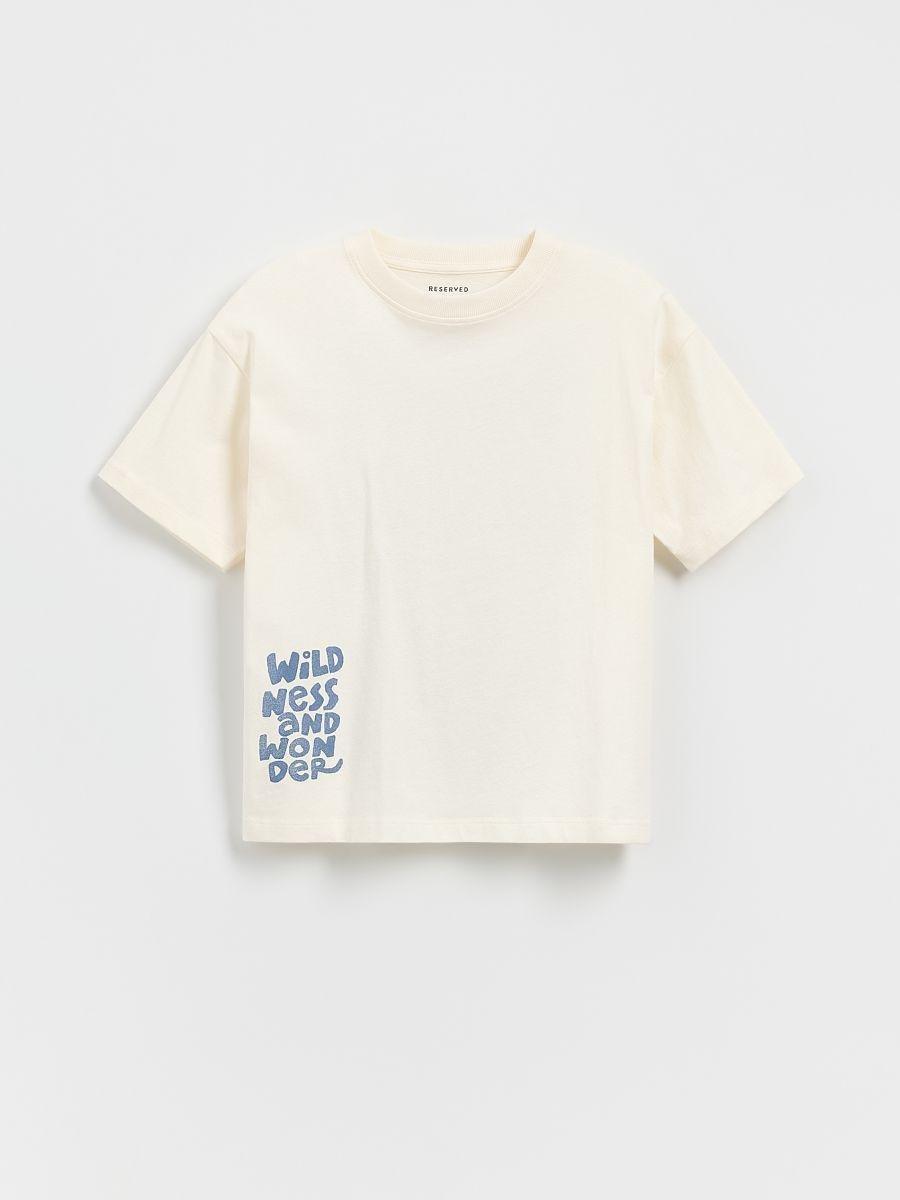 White T-Shirt With Print, , large image number 0