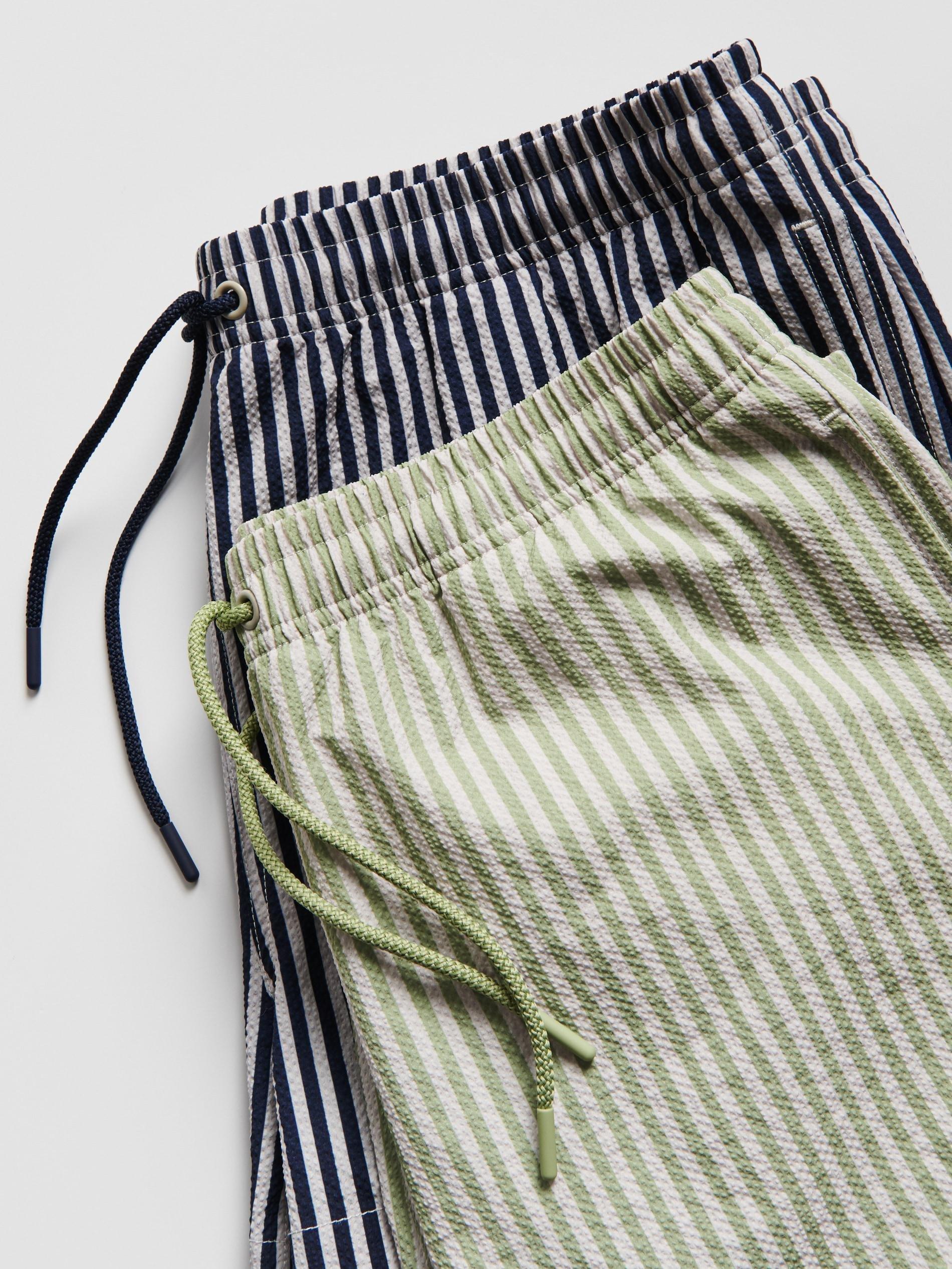 Green Structural Fabric Beach Shorts, Green, large image number 1