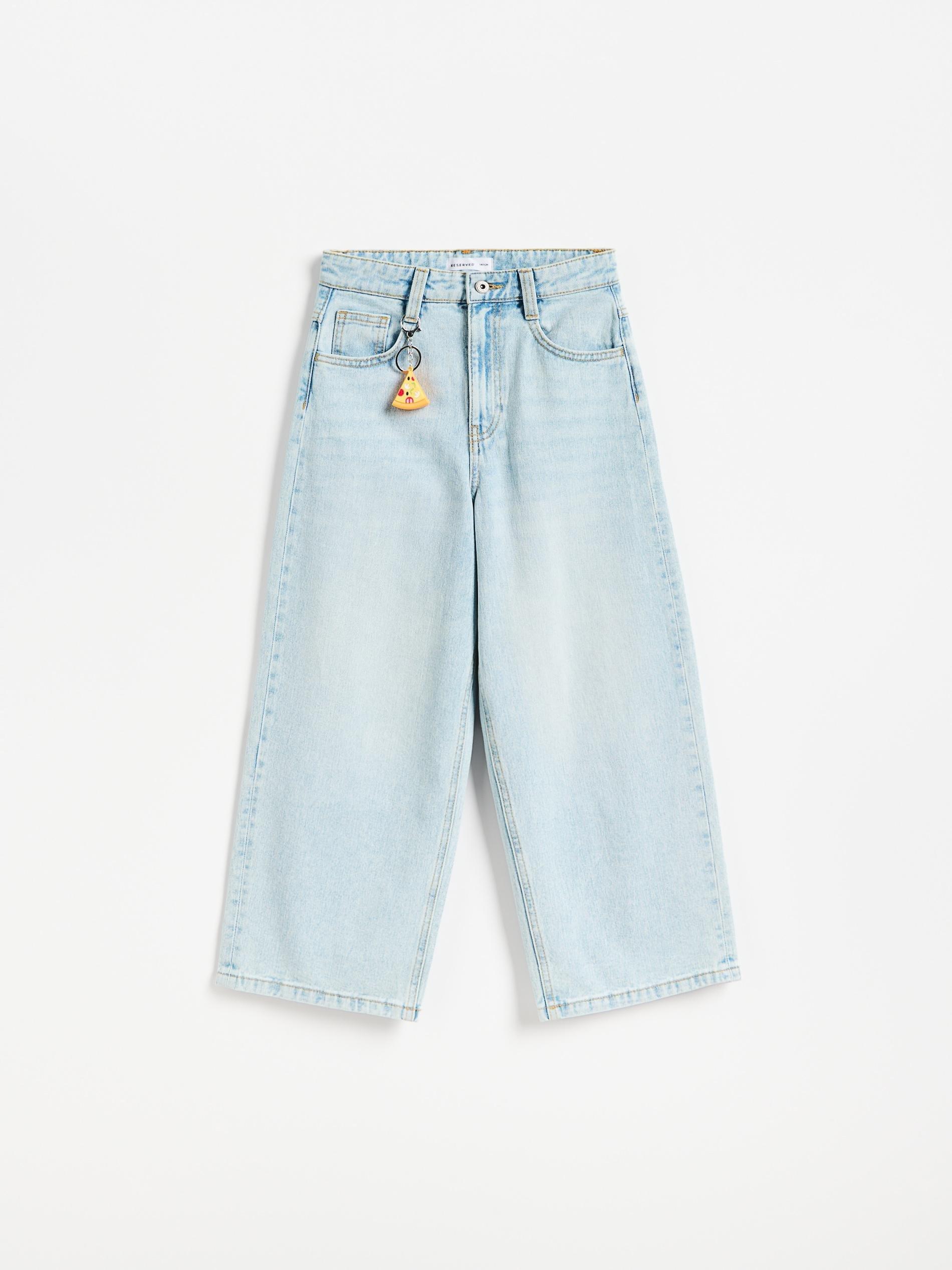 Blue Baggy Jeans With Keychain, Blue, large image number 0