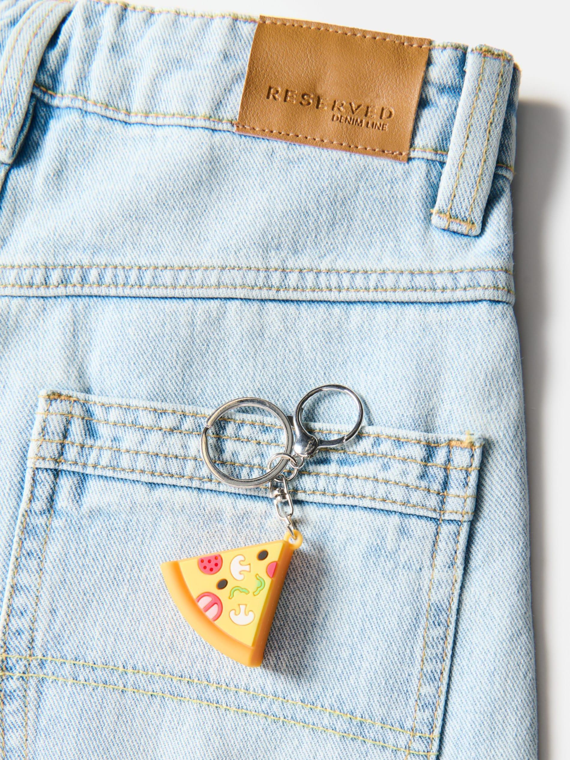 Blue Baggy Jeans With Keychain, Blue, large image number 1