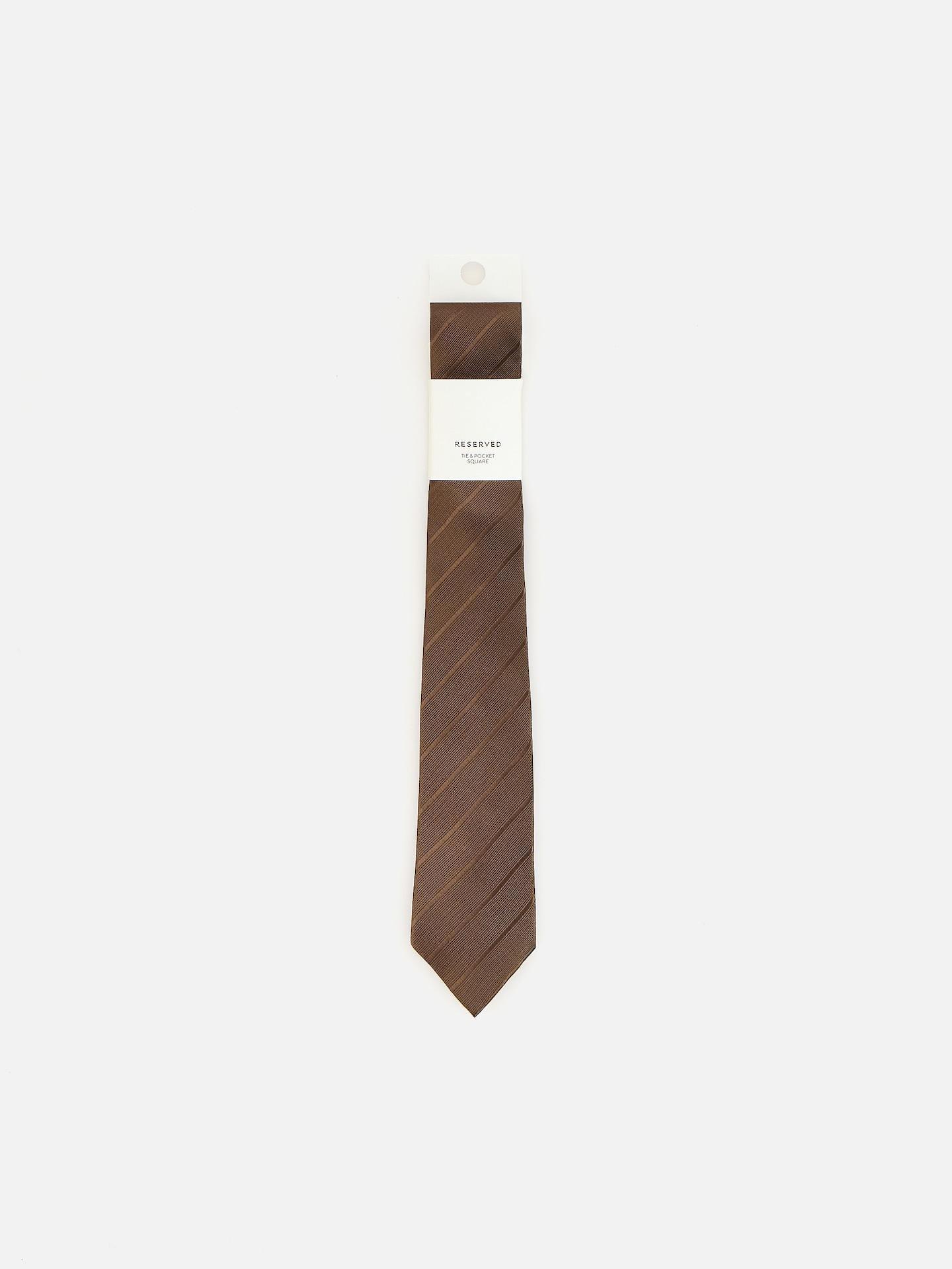 Brown Slim Tie, Brown, medium