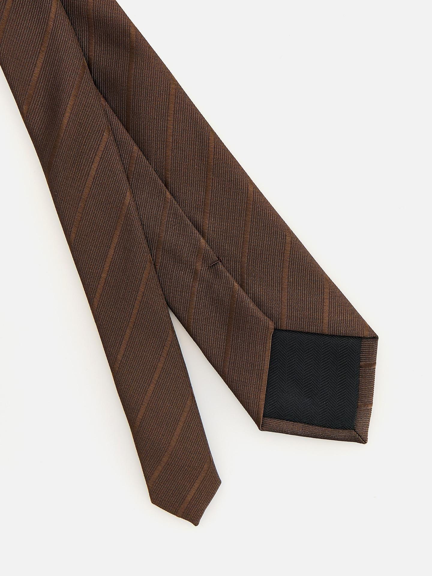 Brown Slim Tie, Brown, medium