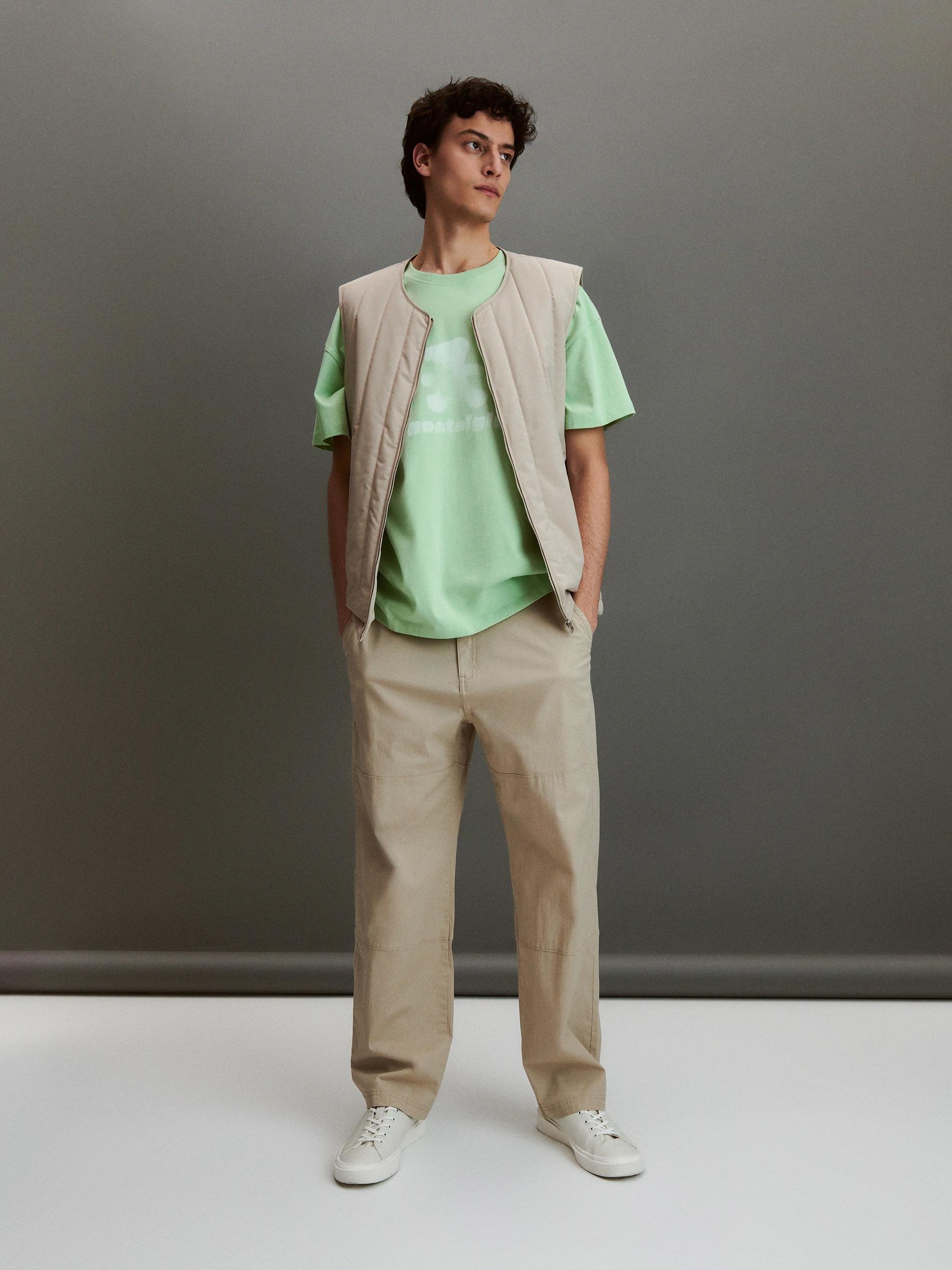 Green Printed Oversized T-Shirt, , large image number 0
