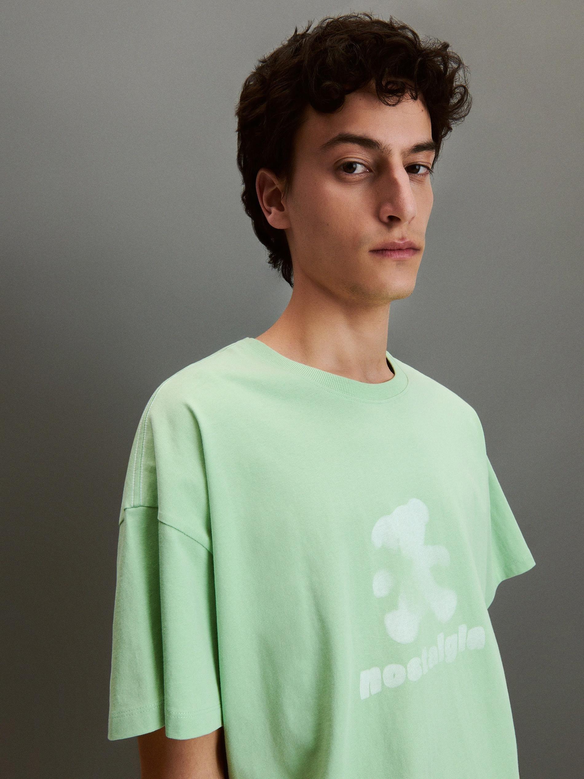 Green Printed Oversized T-Shirt, , large image number 1