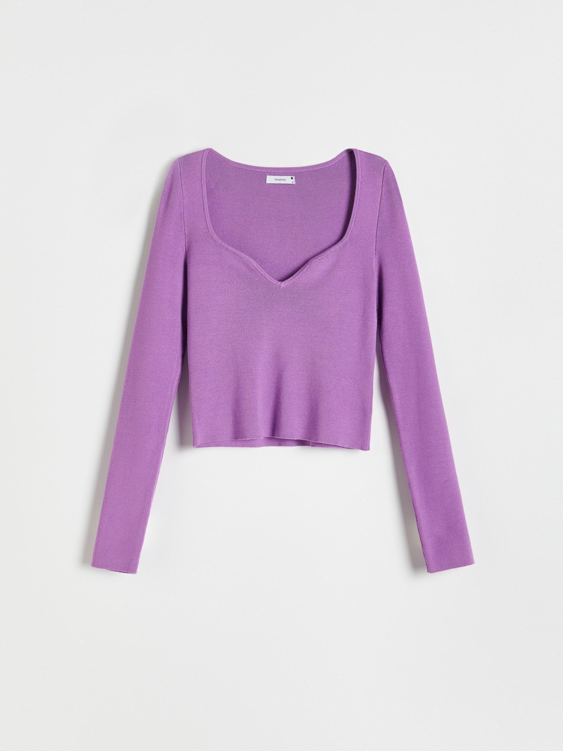 Purple Textured Knit Blouse, , large image number 4