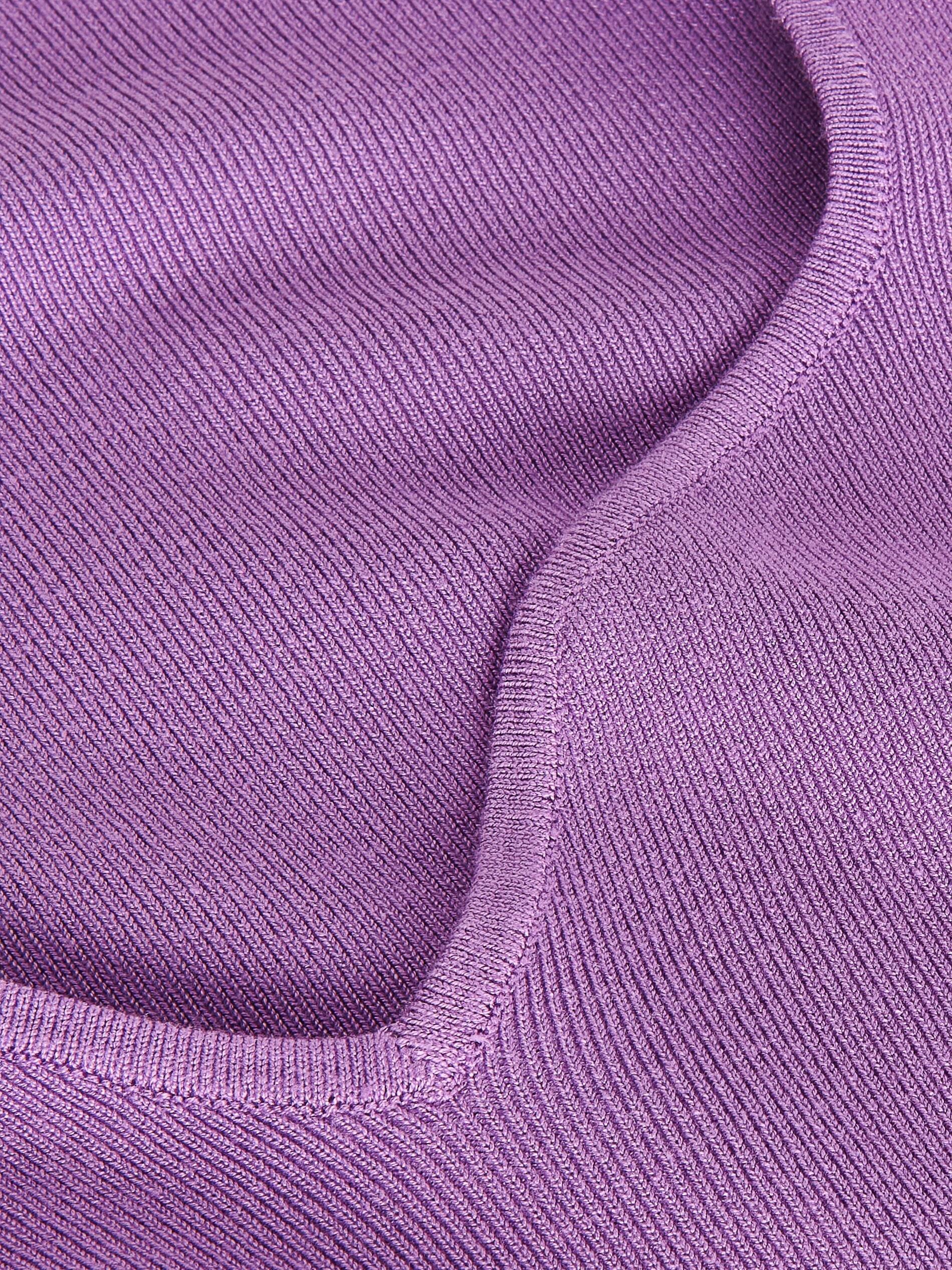 Purple Textured Knit Blouse, , large image number 5
